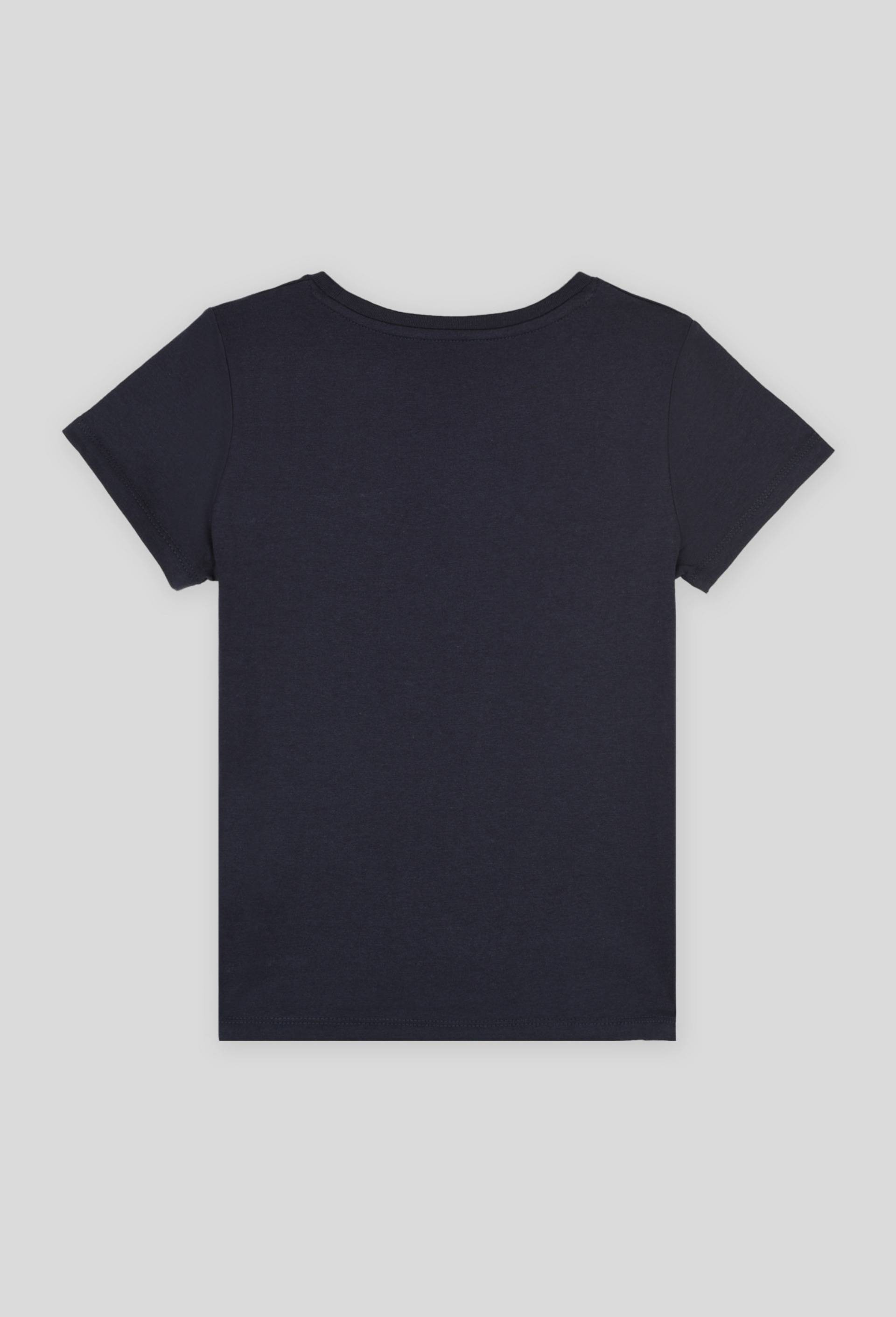 T-shirt manches courtes uni en coton BIO, certifi&eacute; OEKO-TEX, Bleu fonc&eacute;, large image number 1