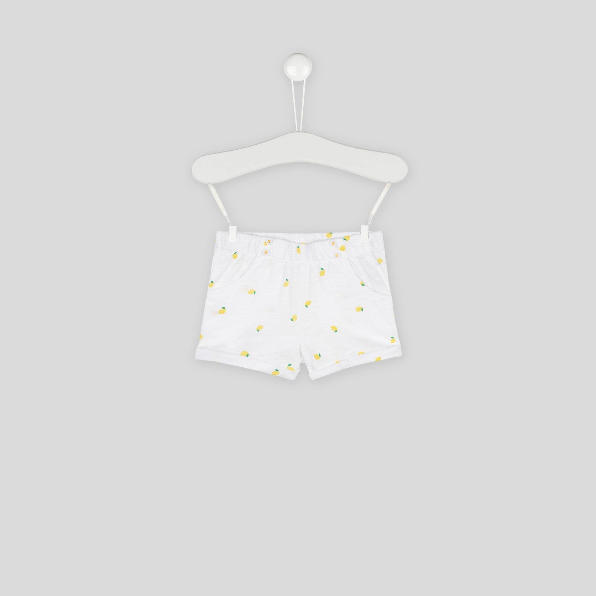 Short en jersey imprimé en coton BIO, Blanc, large image number 0