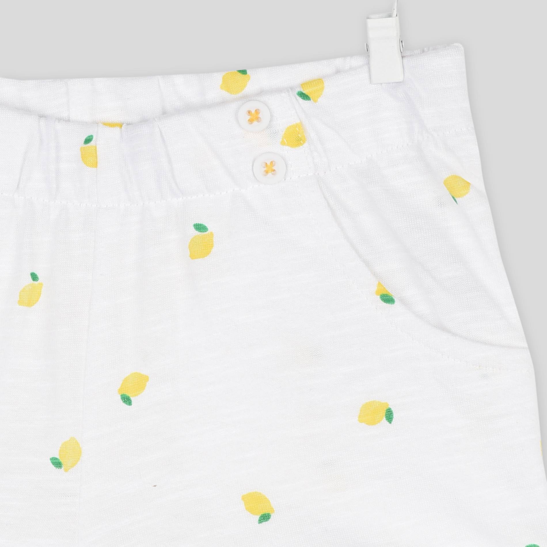 Short en jersey imprimé en coton BIO, Blanc, large image number 2