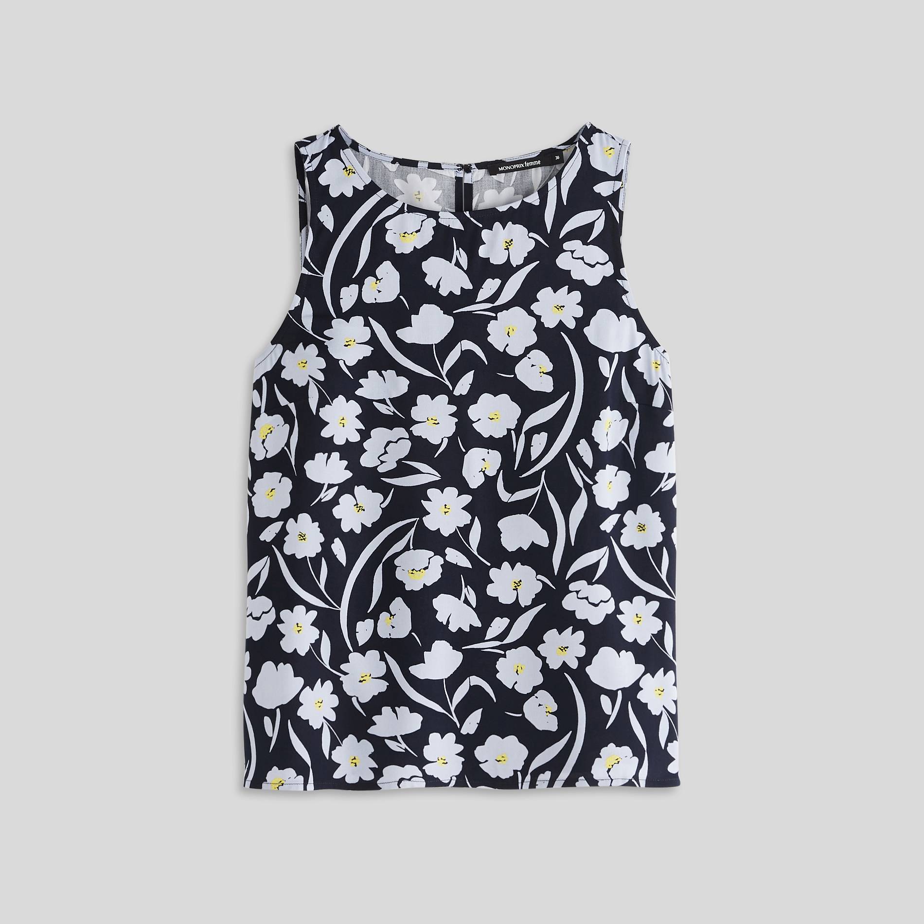 Top sans manches en viscose imprimé floral, Bleu clair, large image number 2.0