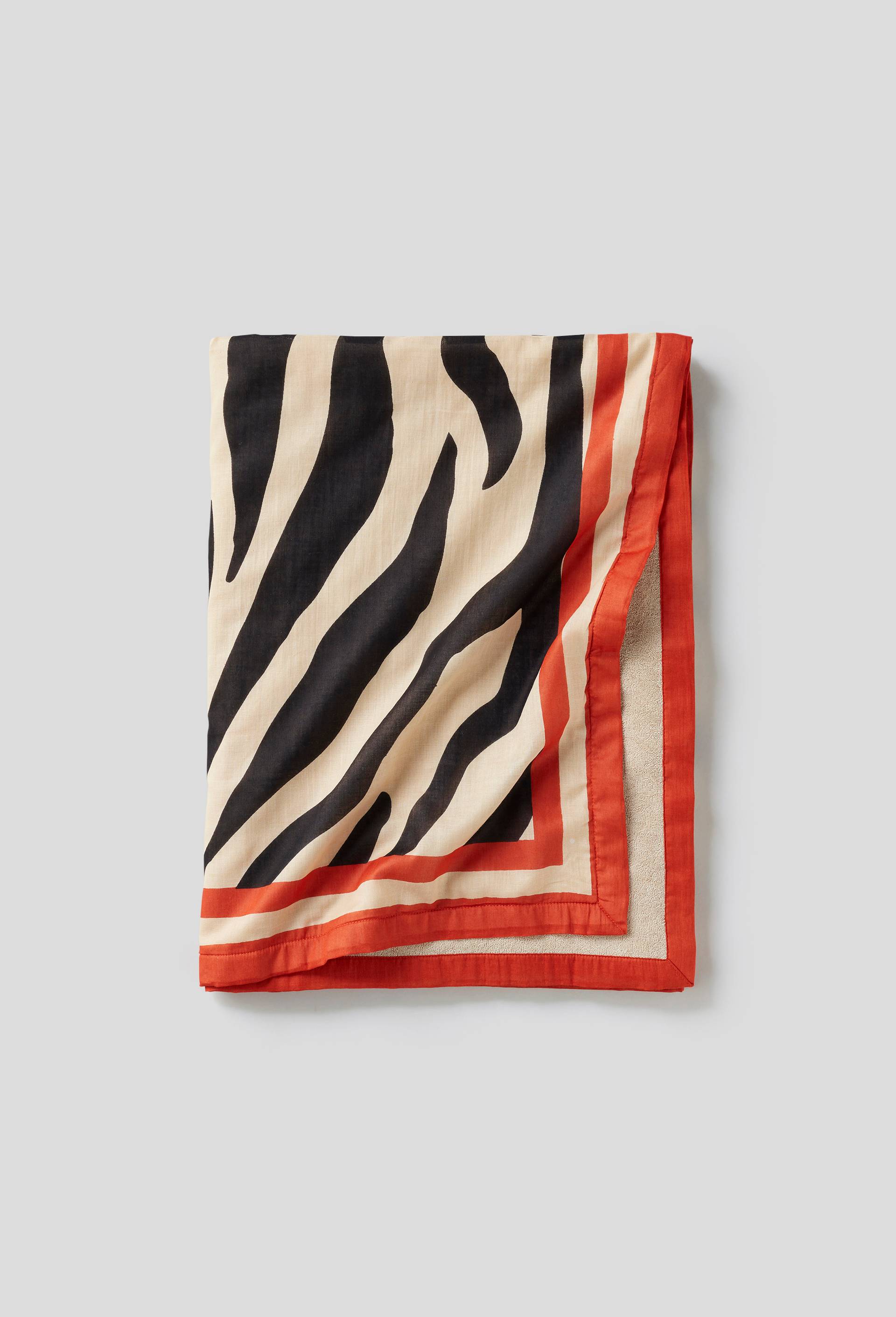 Fouta zebra, doublé, Jaune, large image number 0