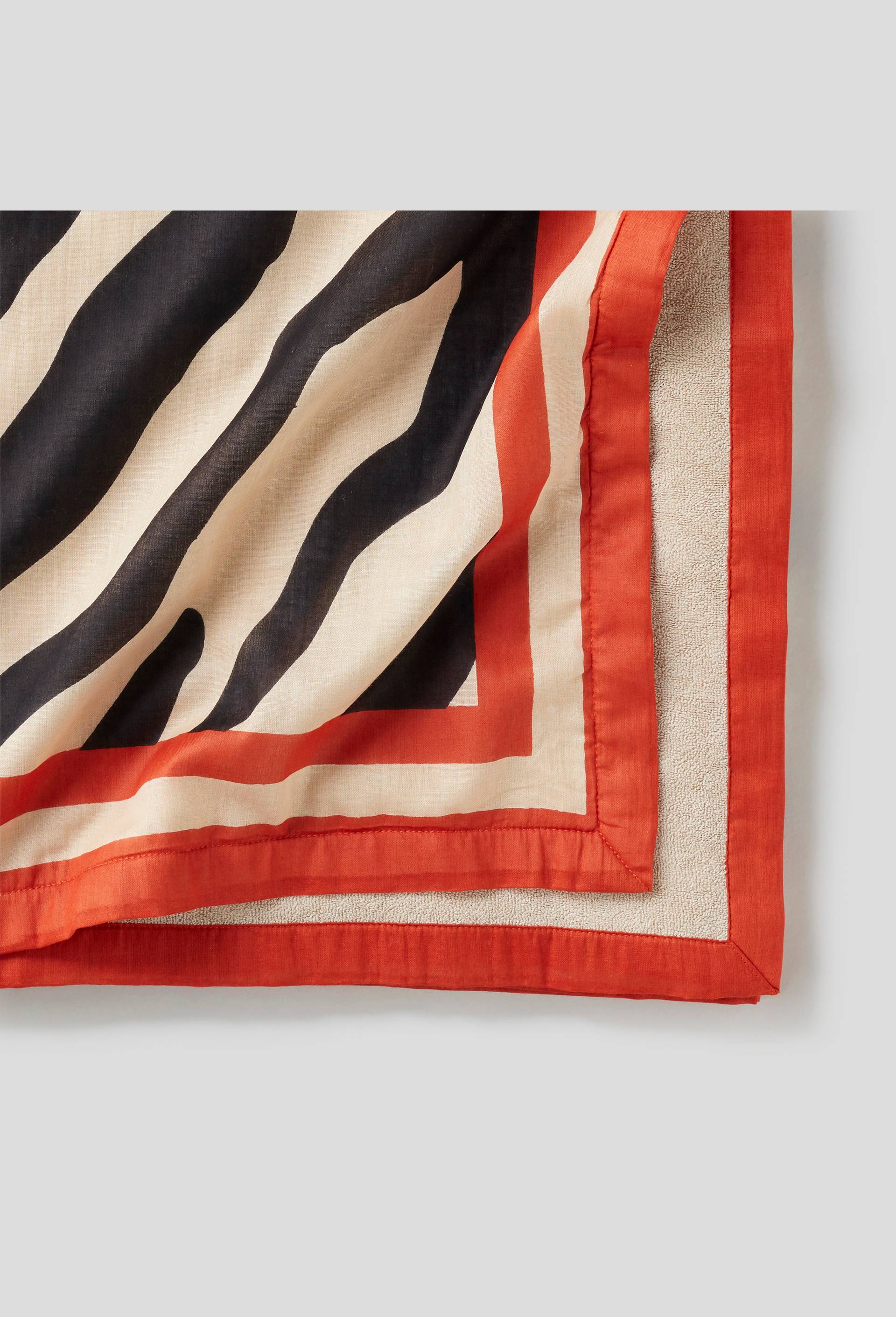 Fouta zebra, doublé, Jaune, large image number 1.0