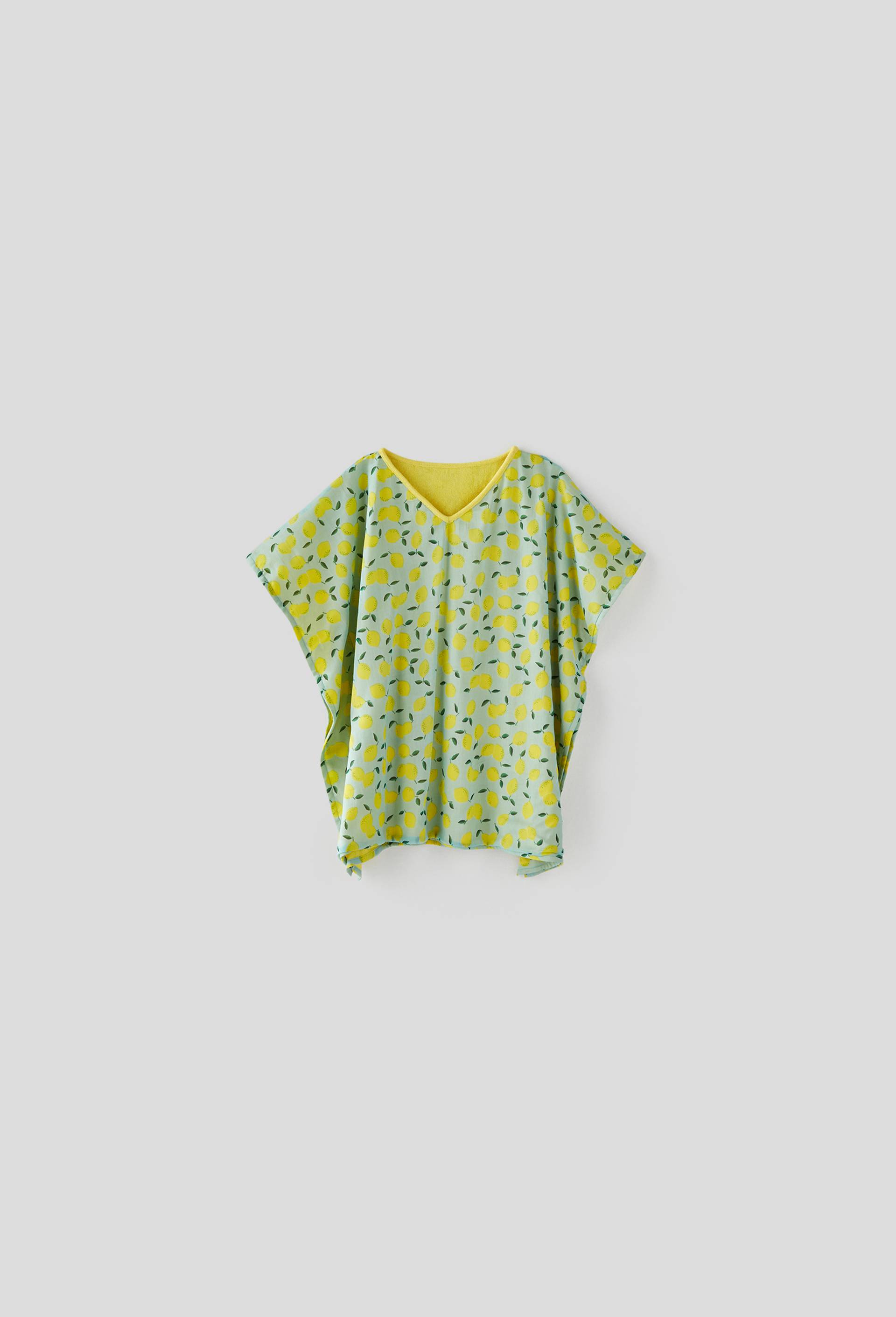 Poncho citron, Bleu foncé, large image number 0