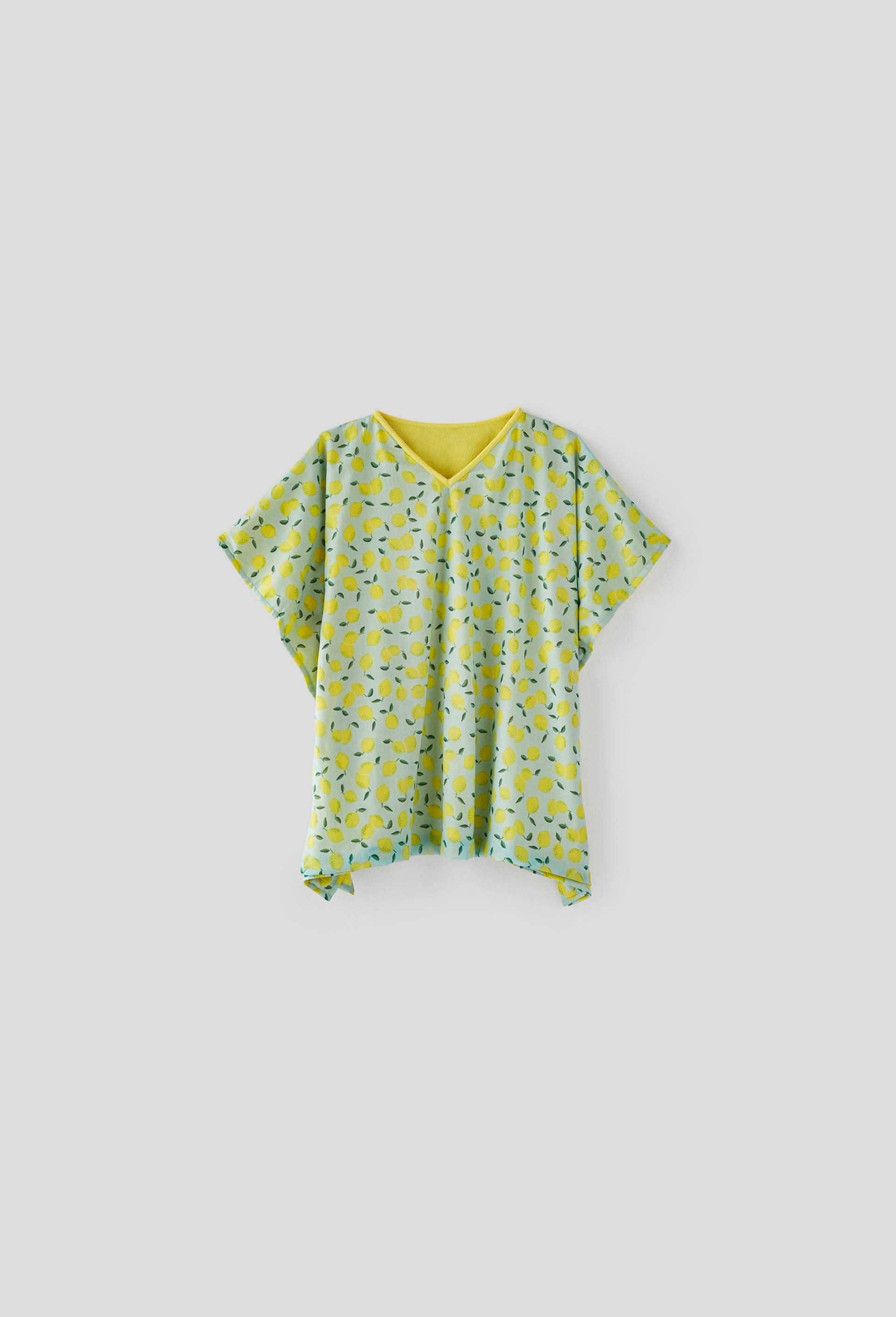 Poncho citron, Bleu foncé, large image number 0