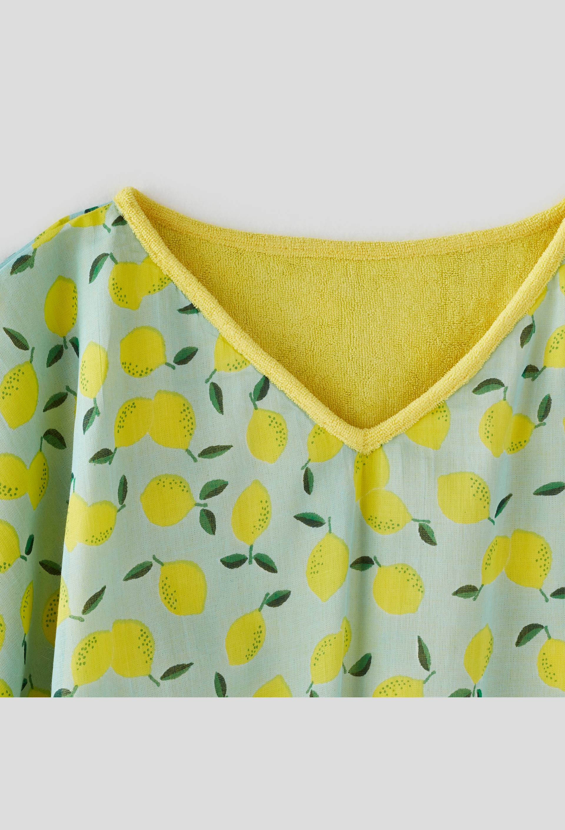 Poncho citron, Bleu foncé, large image number 1
