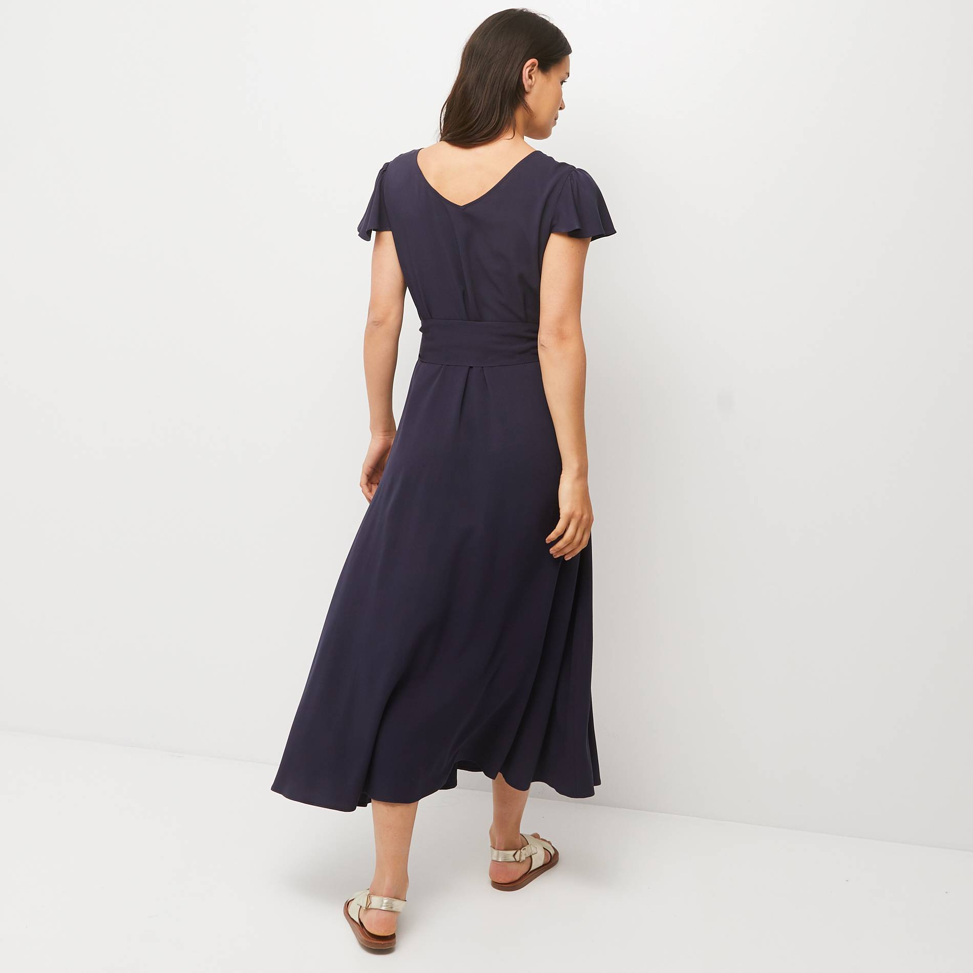 Robe longue manches courtes unie, Bleu clair, large image number 1