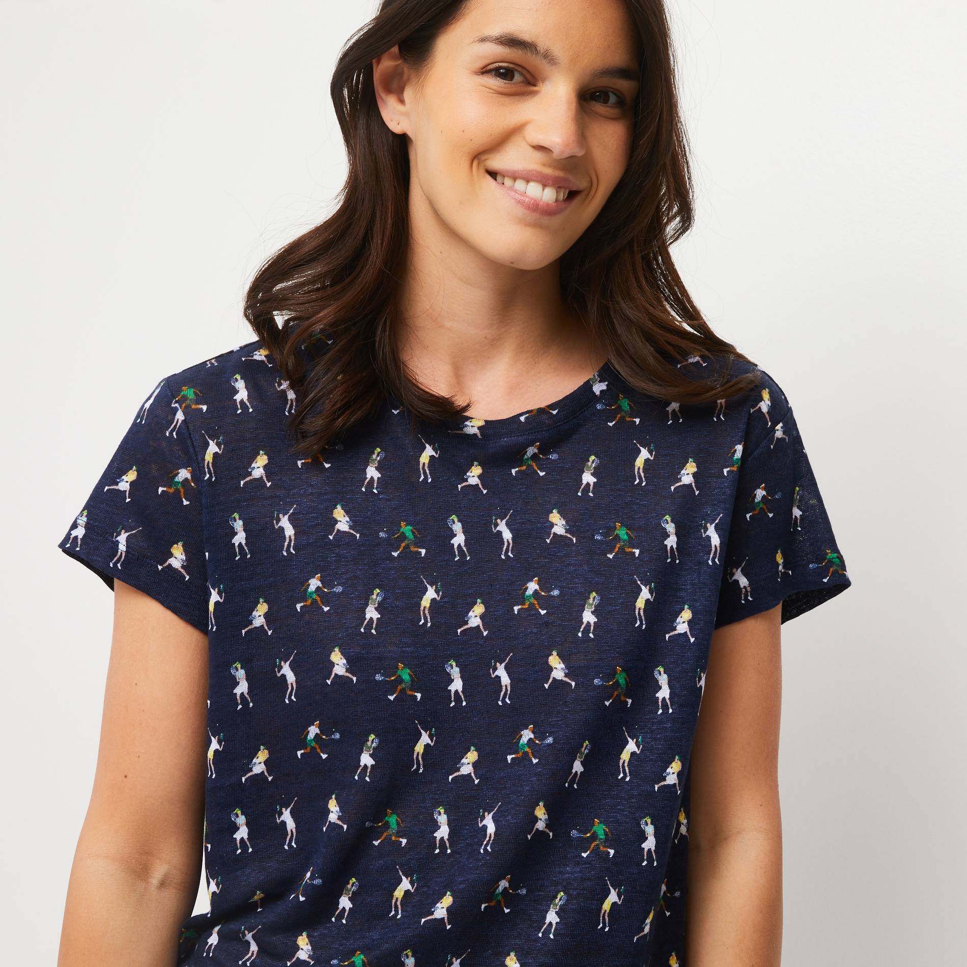 T-shirt en lin manches courtes, Bleu clair, large image number 0
