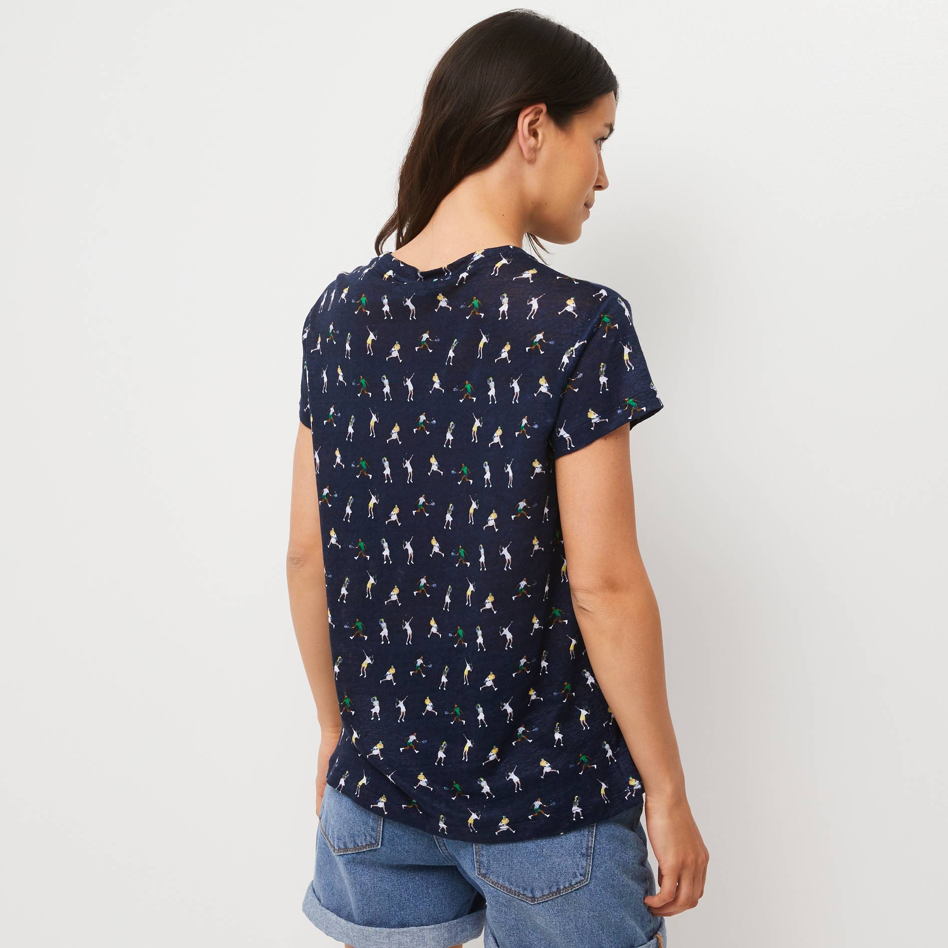 T-shirt en lin manches courtes, Bleu clair, large image number 1