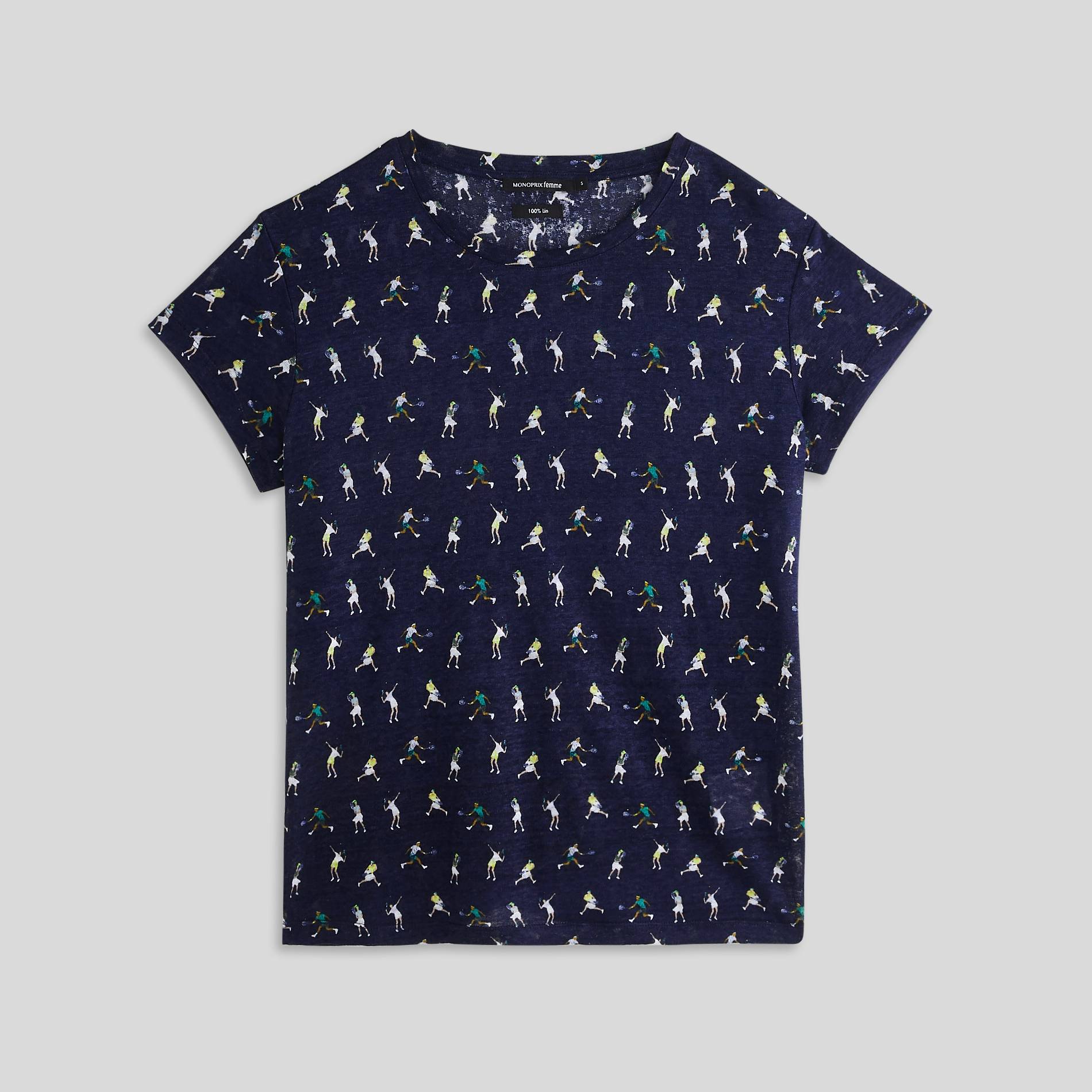T-shirt en lin manches courtes, Bleu clair, large image number 2