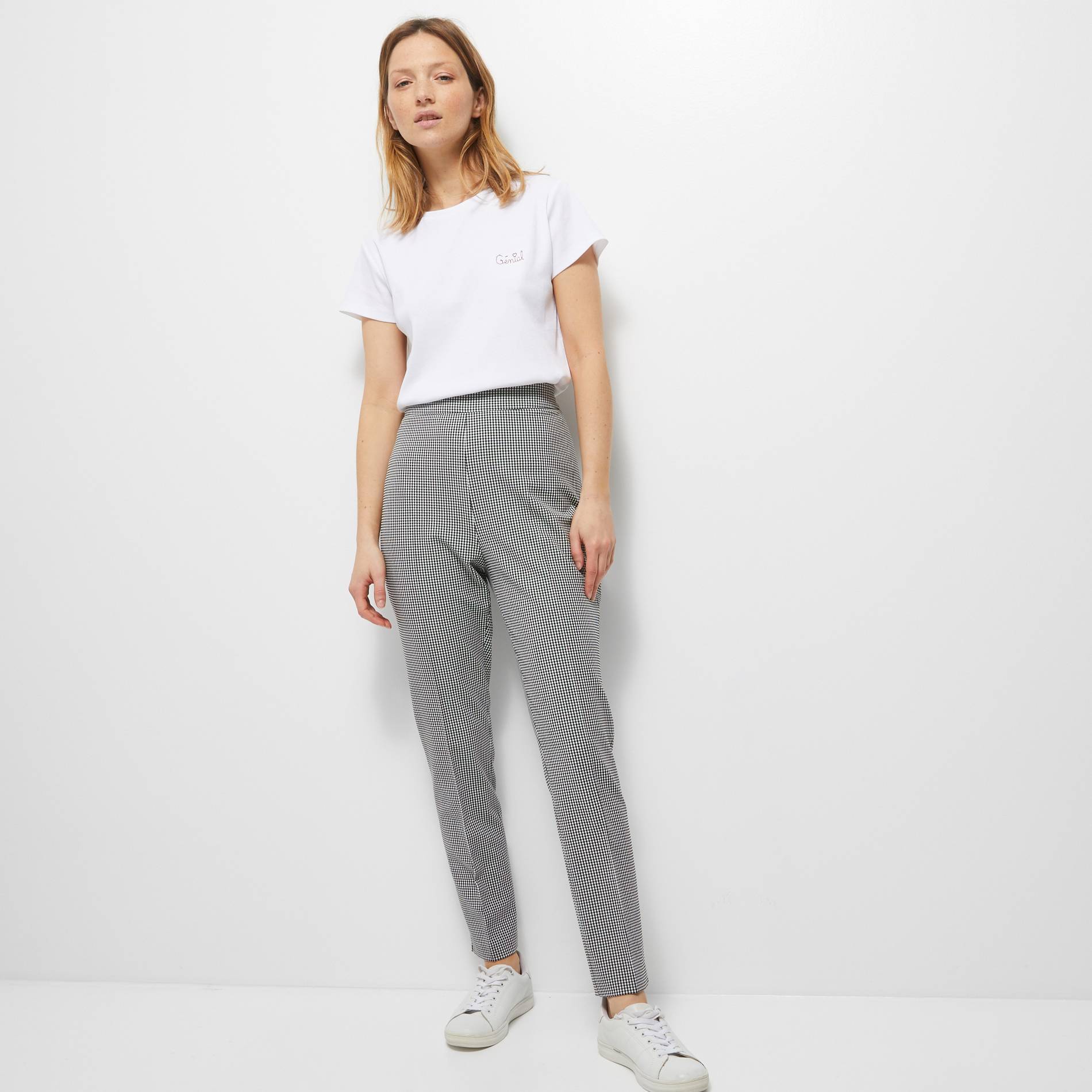 Pantalon vichy, Blanc, large image number 0