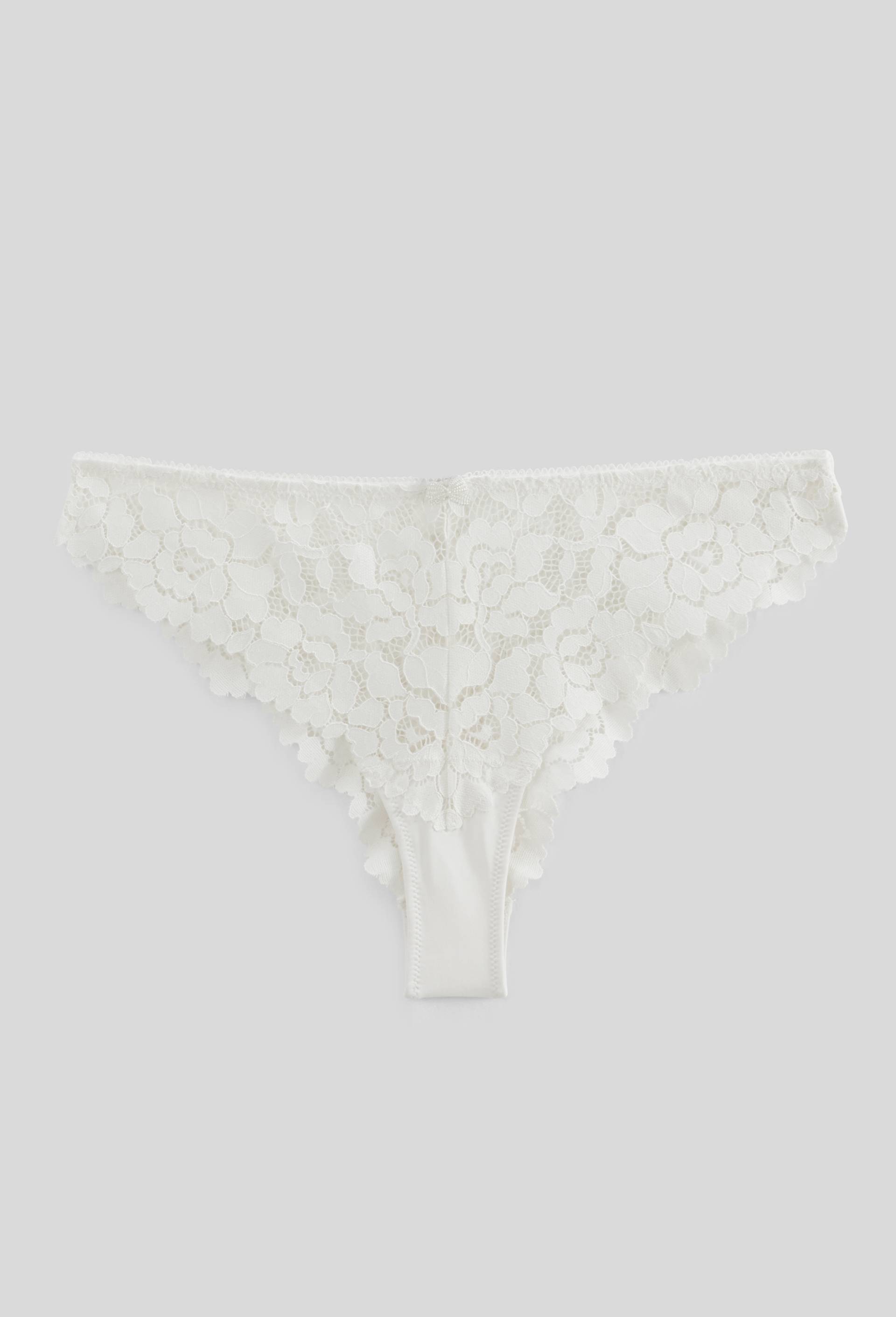 Tanga CAMILLE en dentelle, Ecru, large image number 2