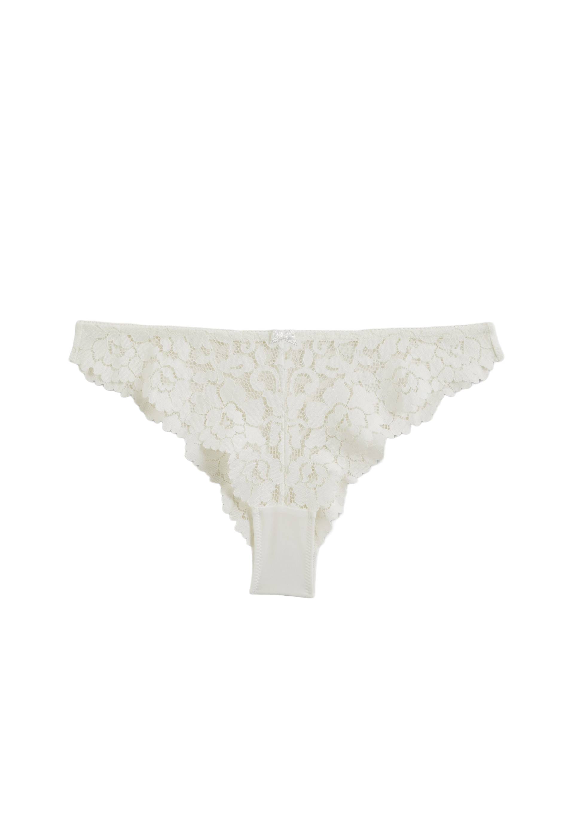 Tanga CAMILLE en dentelle, Ecru, large image number 3