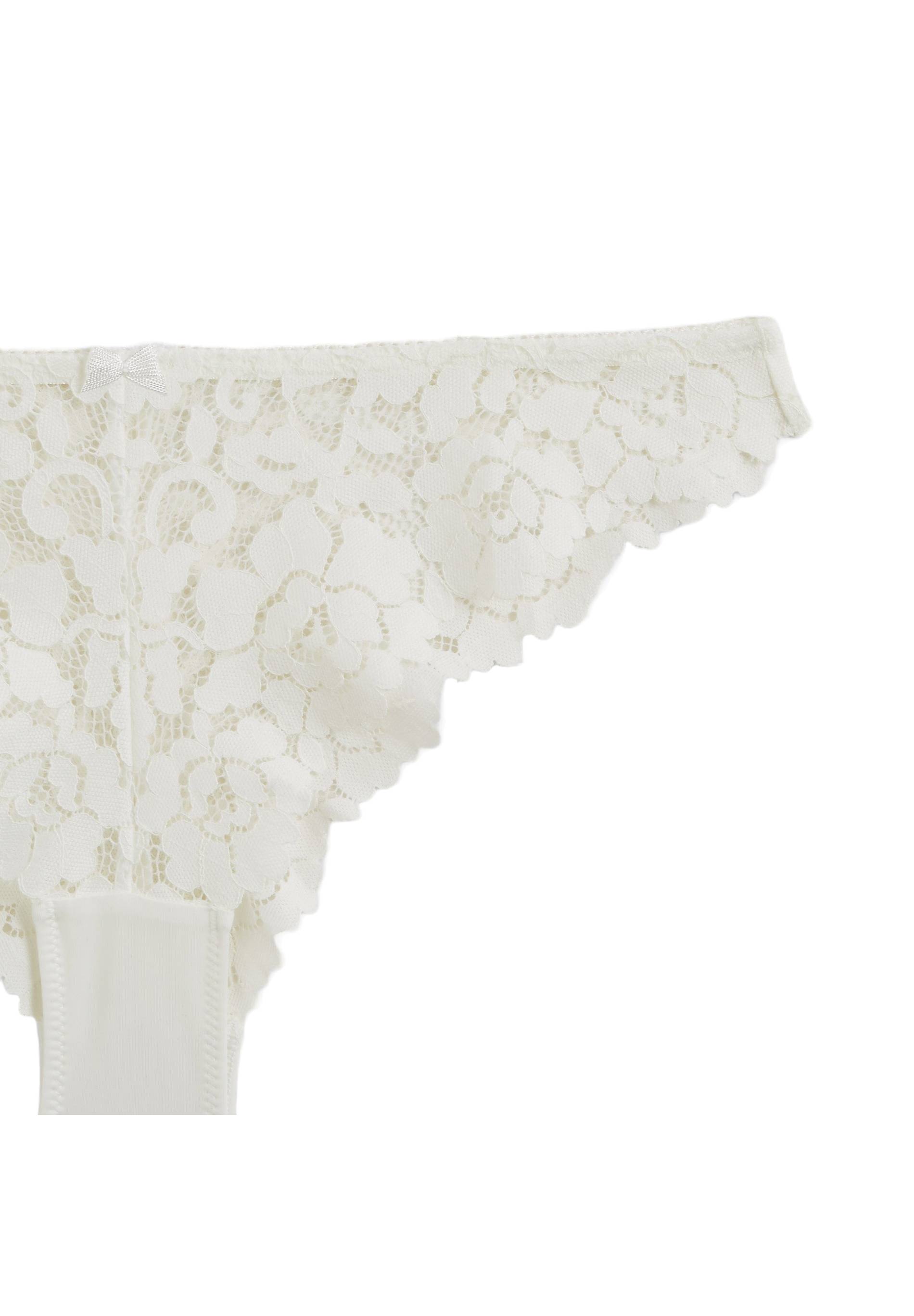 Tanga CAMILLE en dentelle, Ecru, large image number 5