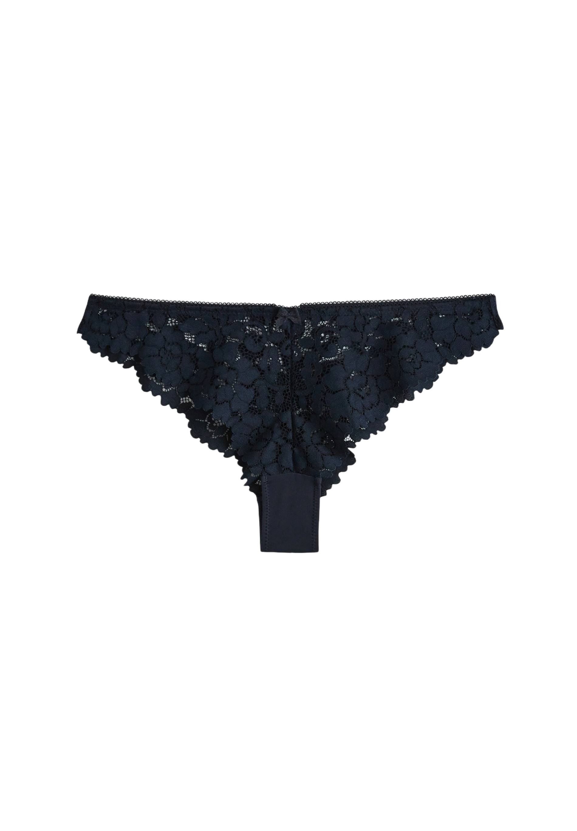 Tanga CAMILLE en dentelle, Bleu fonc&eacute;, large image number 3.0