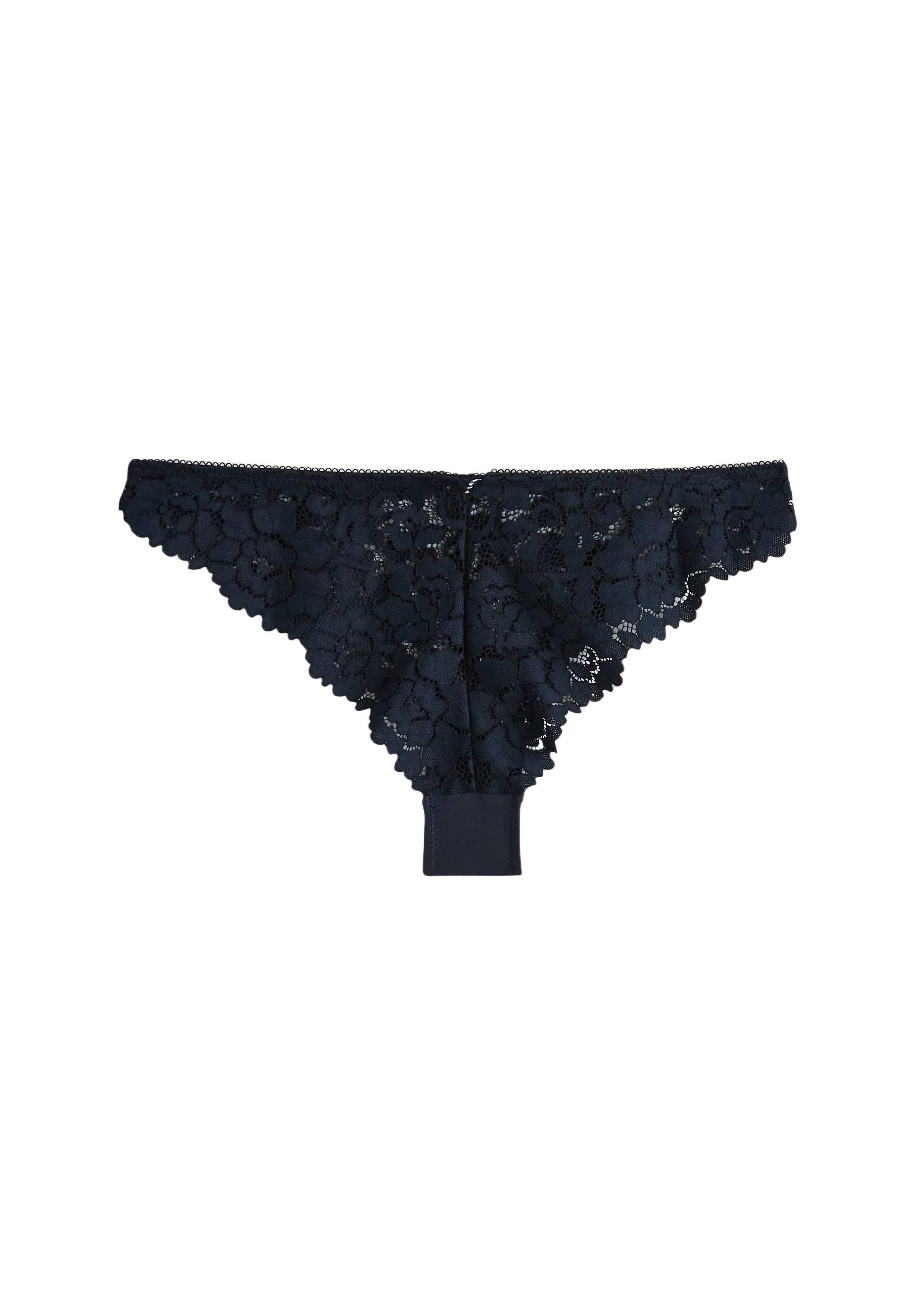 Tanga CAMILLE en dentelle, Bleu fonc&eacute;, large image number 4