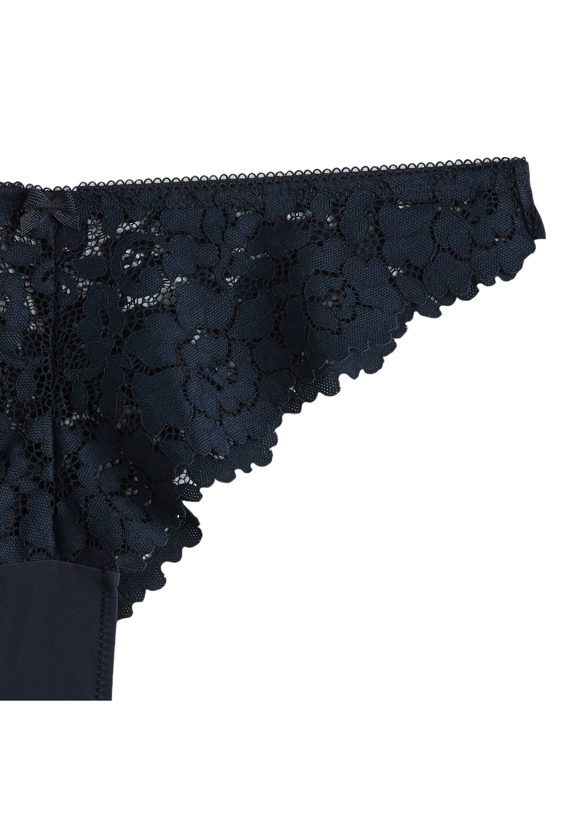 Tanga CAMILLE en dentelle, Bleu fonc&eacute;, large image number 5.0