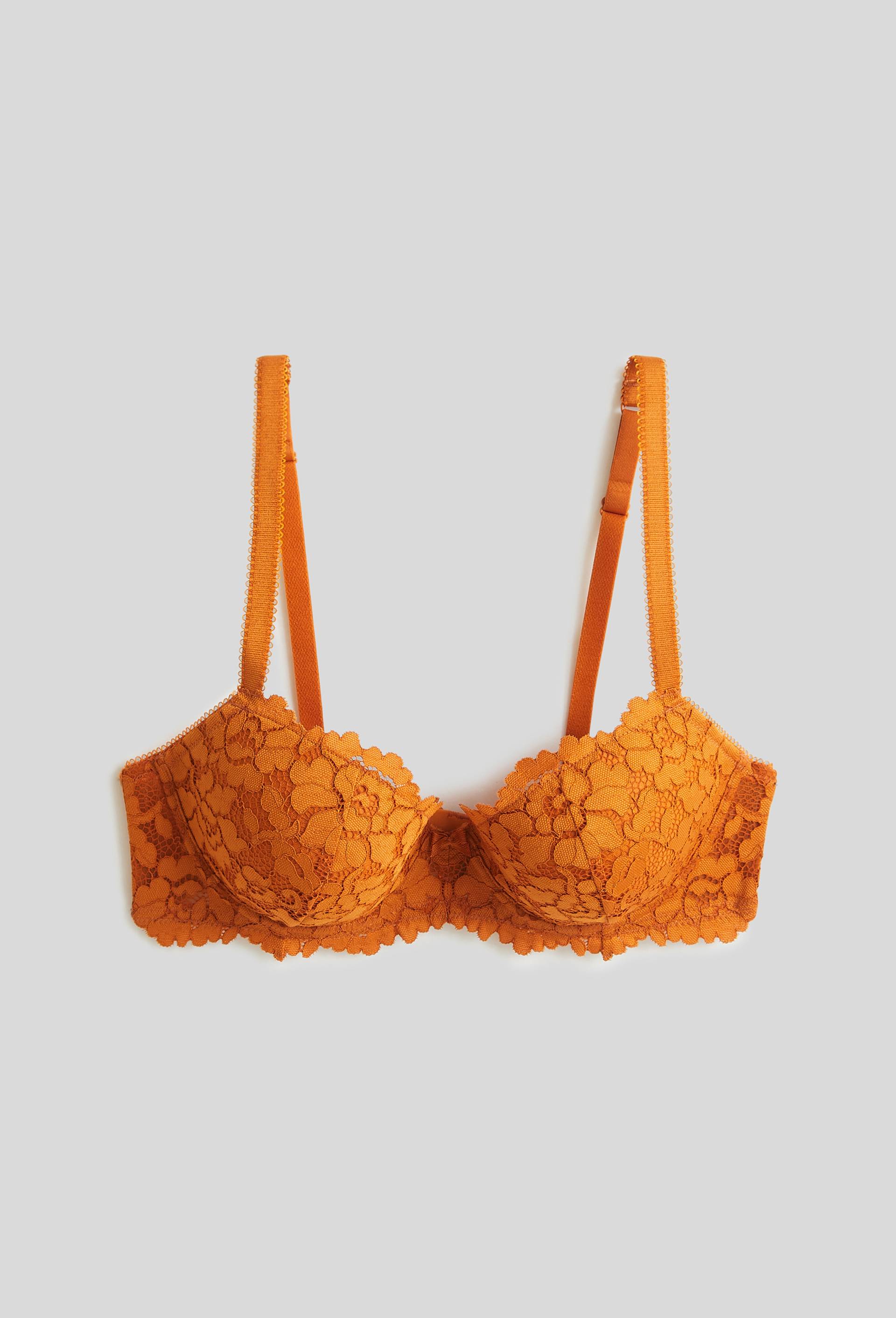 Soutien-gorge corbeille paddé CAMILLE en dentelle, Bleu, large image number 2