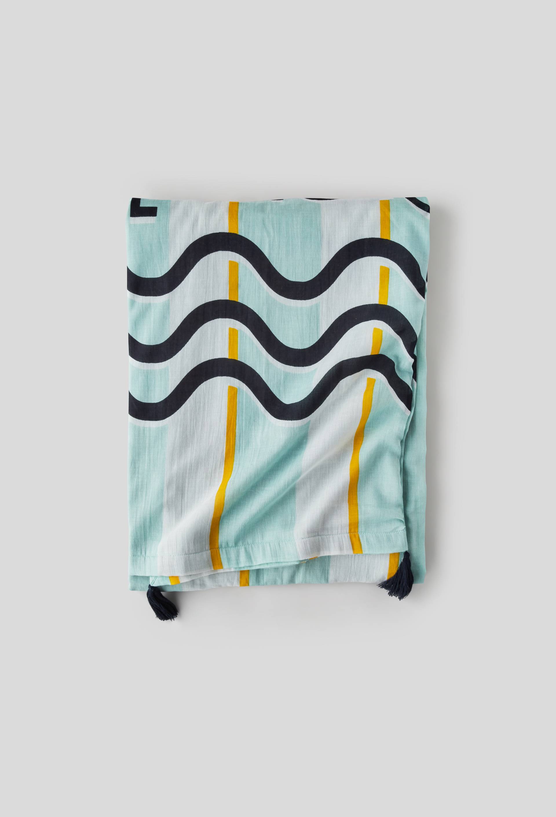 Fouta doubl&eacute;e &eacute;ponge, Bleu, large image number 0