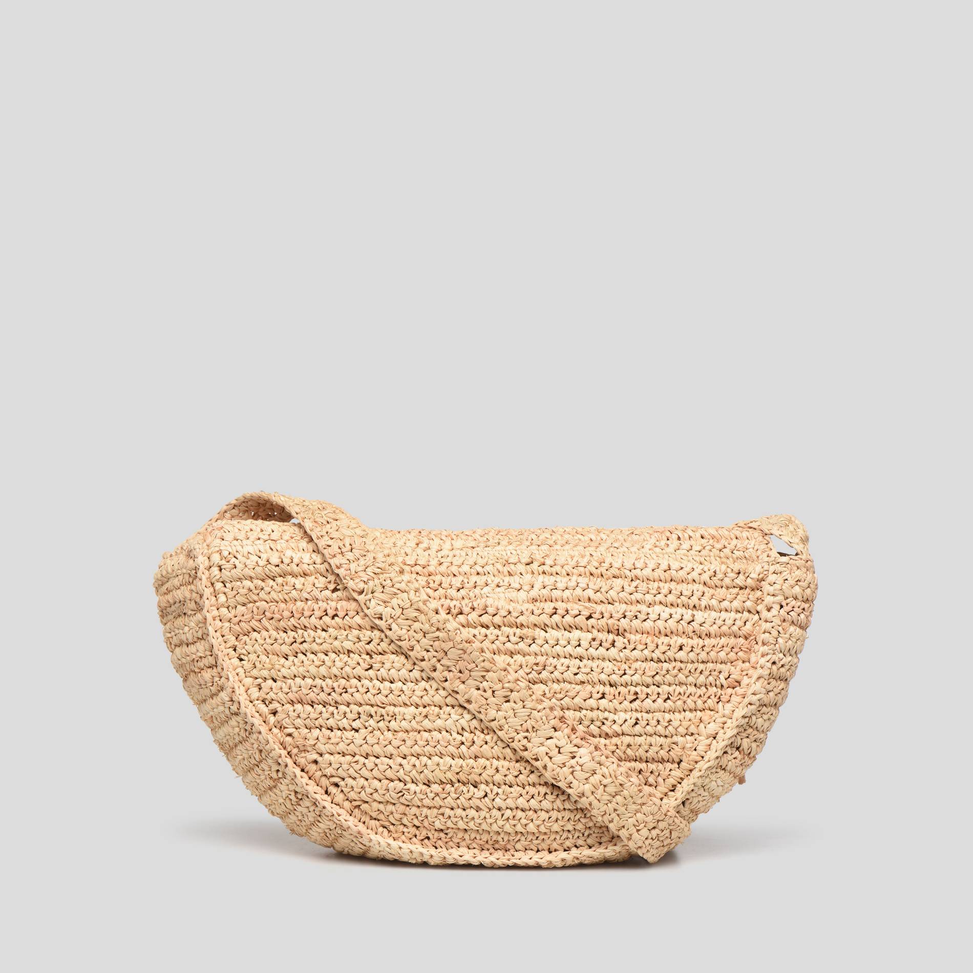 Sac banane en raphia, Ecru, large image number 1