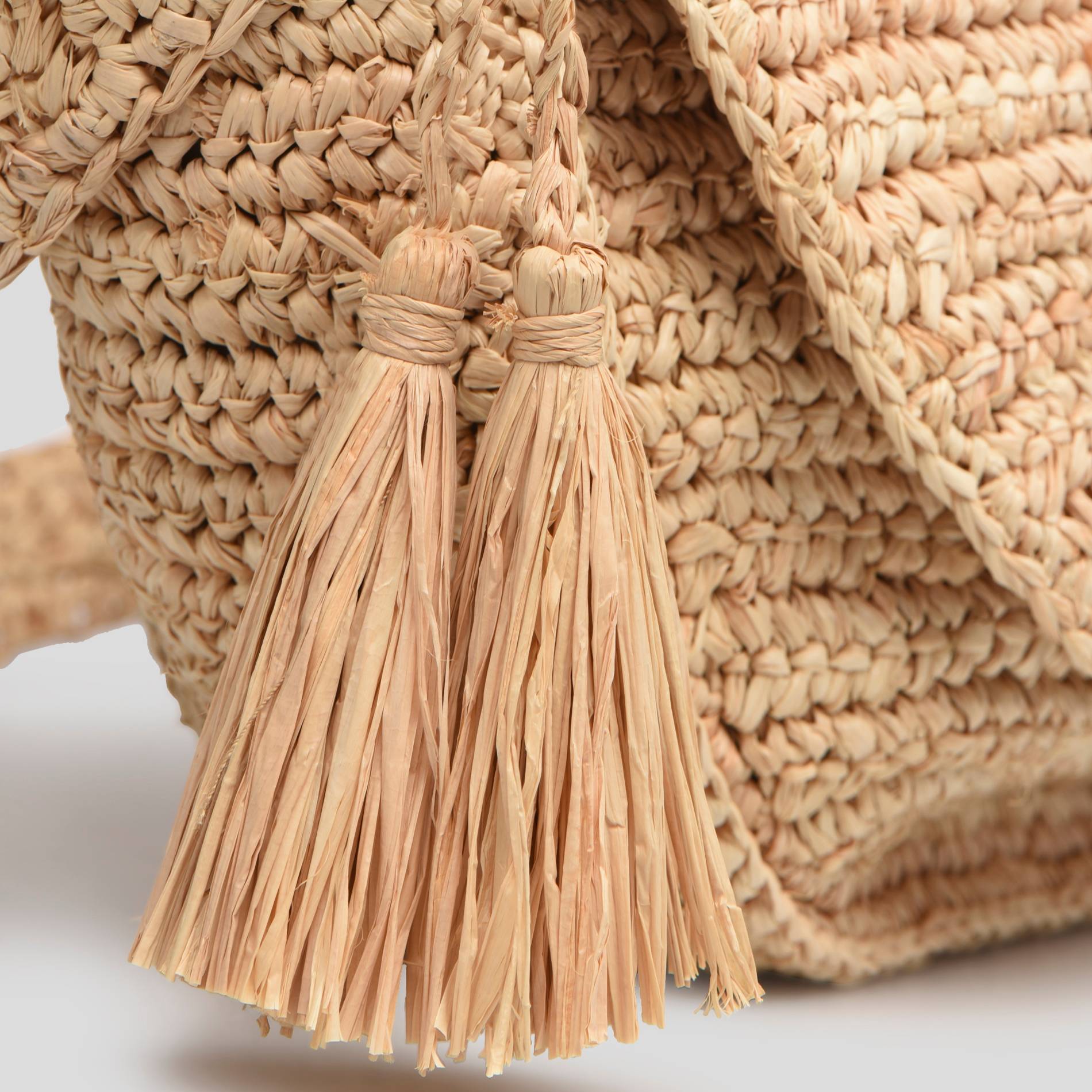 Sac banane en raphia, Ecru, large image number 2