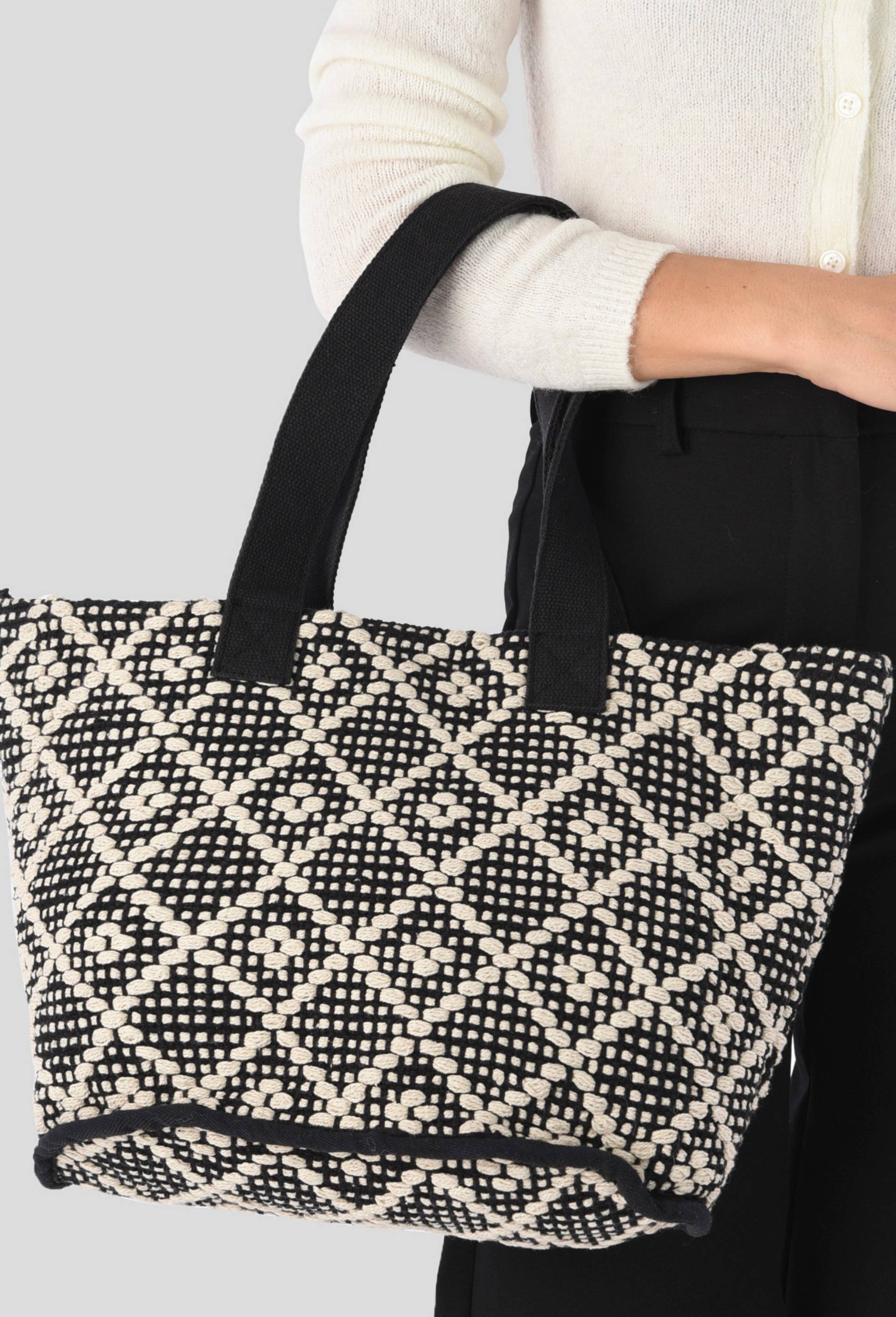 Sac cabas en coton avec franges, Ecru, large image number 2
