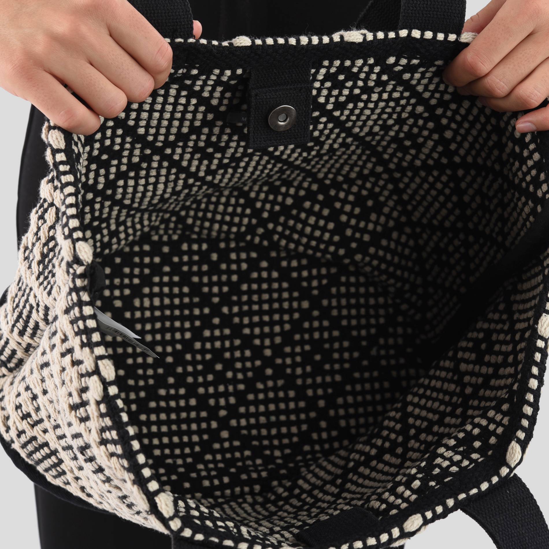 Sac cabas en coton avec franges, Ecru, large image number 3.0