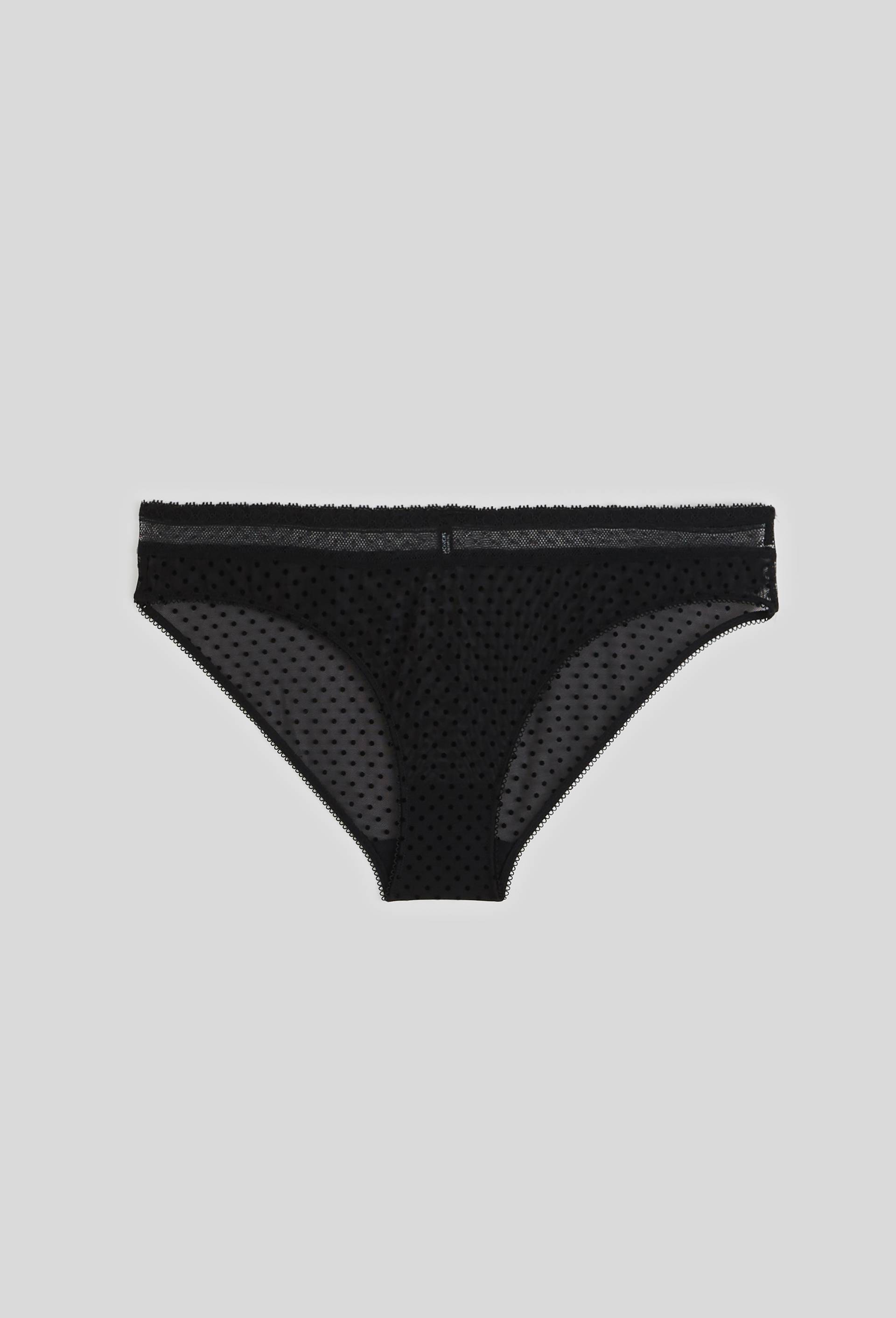 Culotte ADELE en tulle flocké, Noir, swatch image