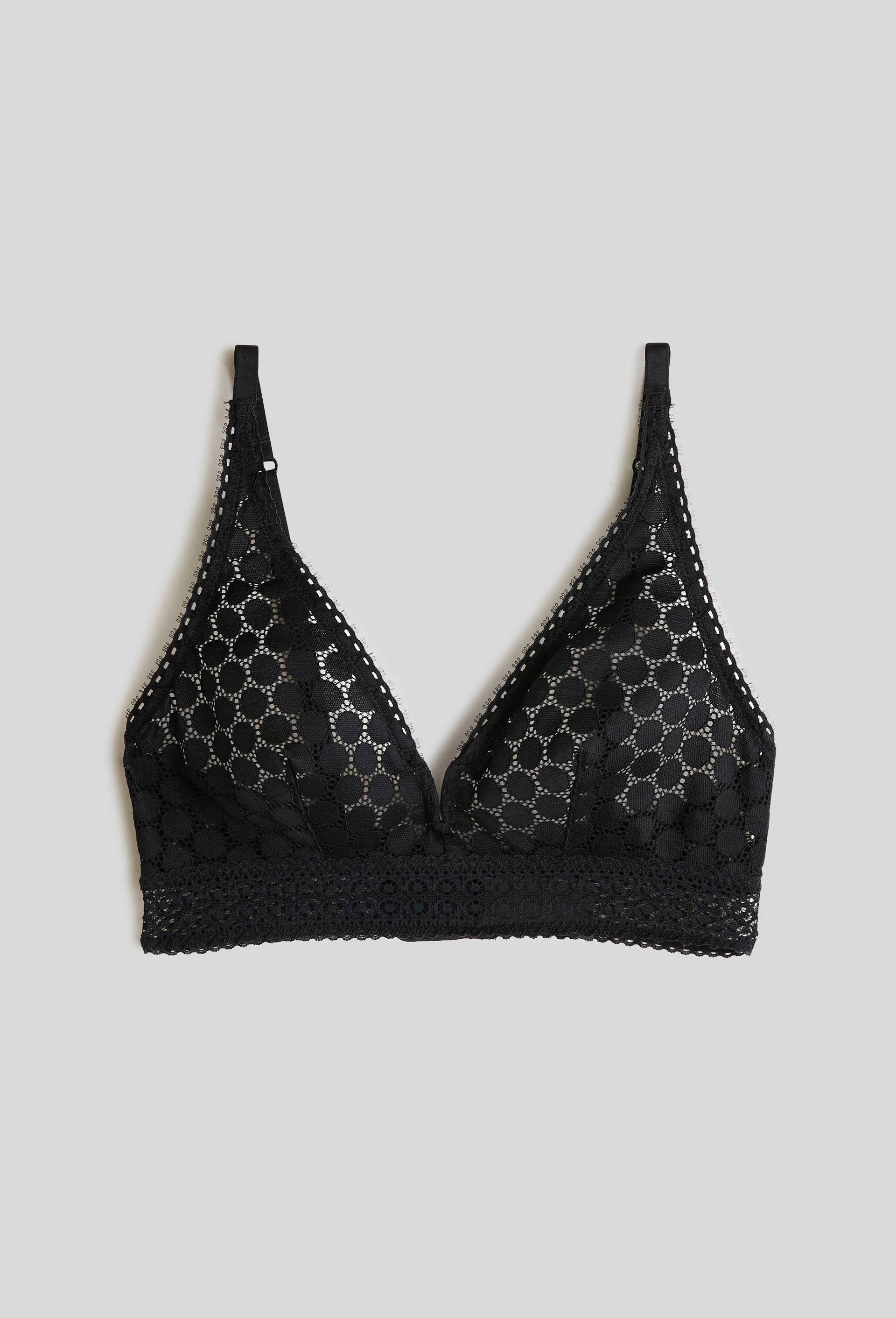 Soutien-gorge triangle foulard  ROMY en dentelle, Oeko-Tex, Noir, large image number 0