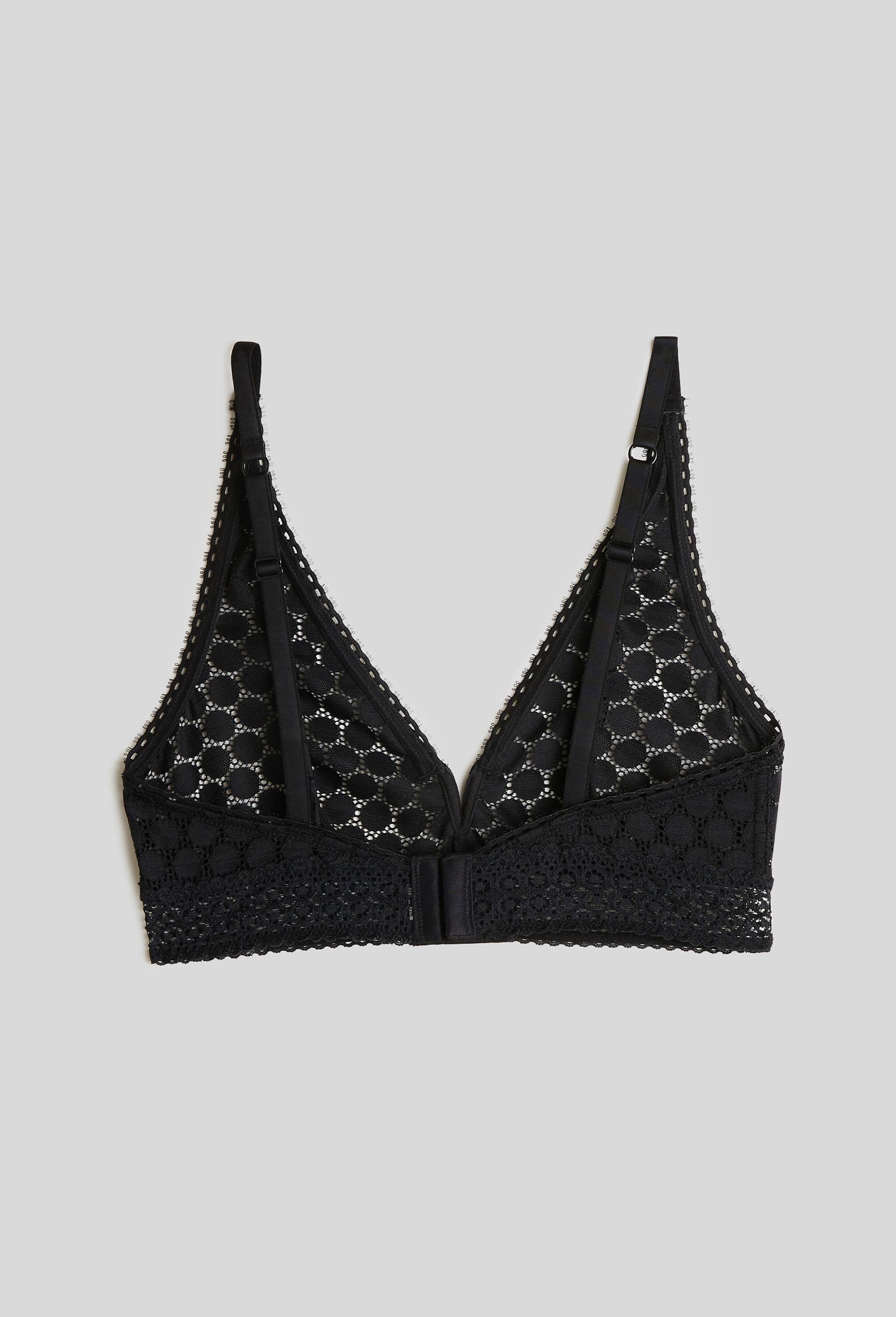 Soutien-gorge triangle foulard  ROMY en dentelle, Oeko-Tex, Noir, large image number 1.0