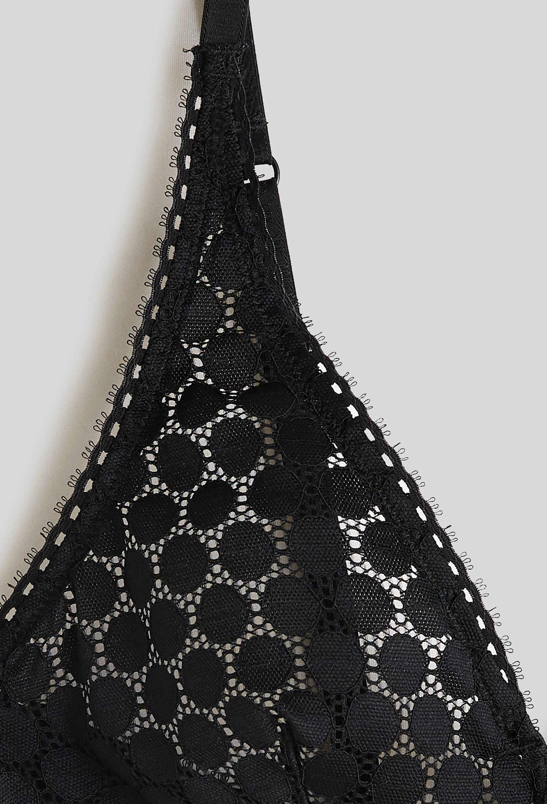 Soutien-gorge triangle foulard  ROMY en dentelle, Oeko-Tex, Noir, large image number 2