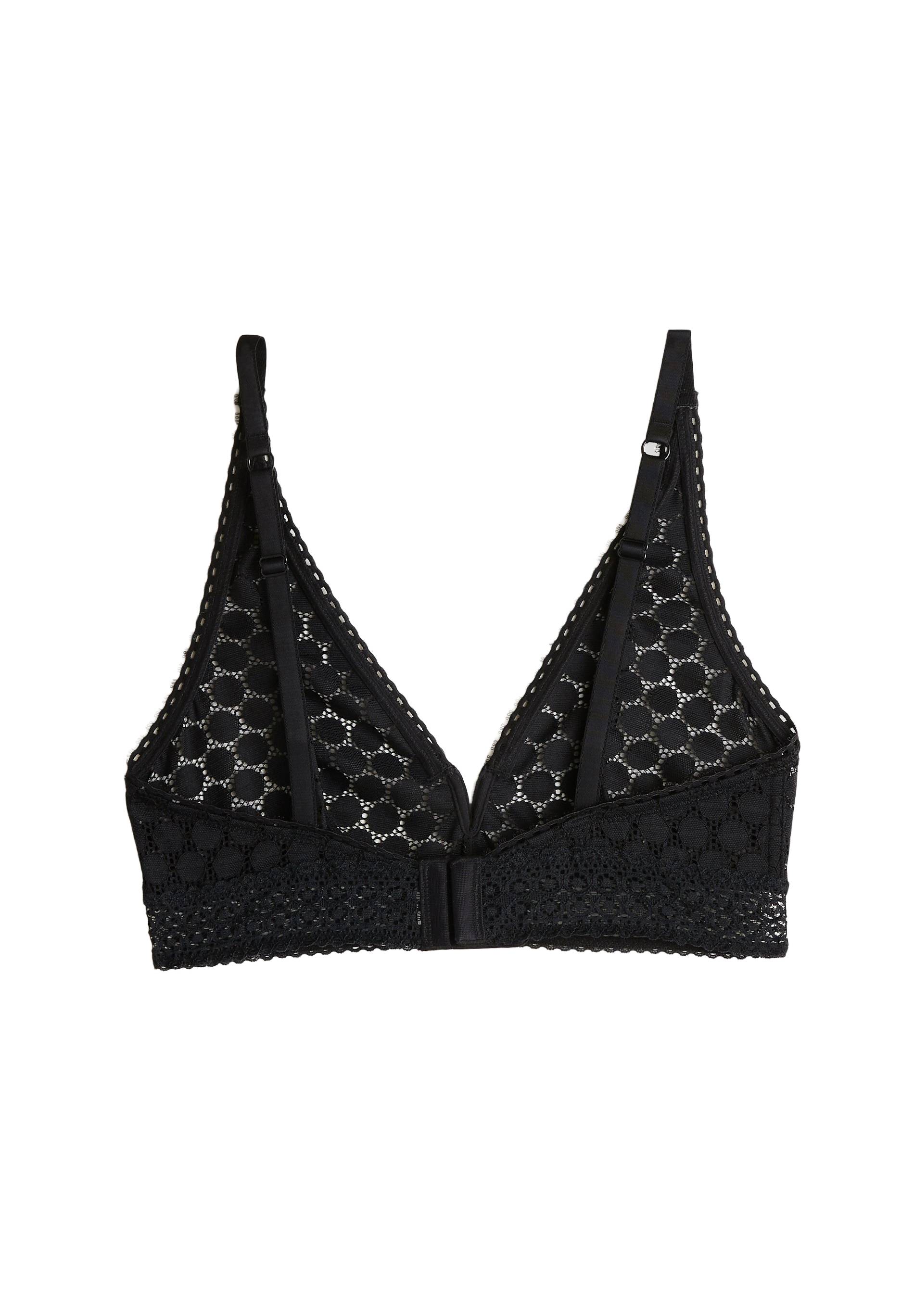 Soutien-gorge triangle foulard  ROMY en dentelle, Oeko-Tex, Noir, large image number 4