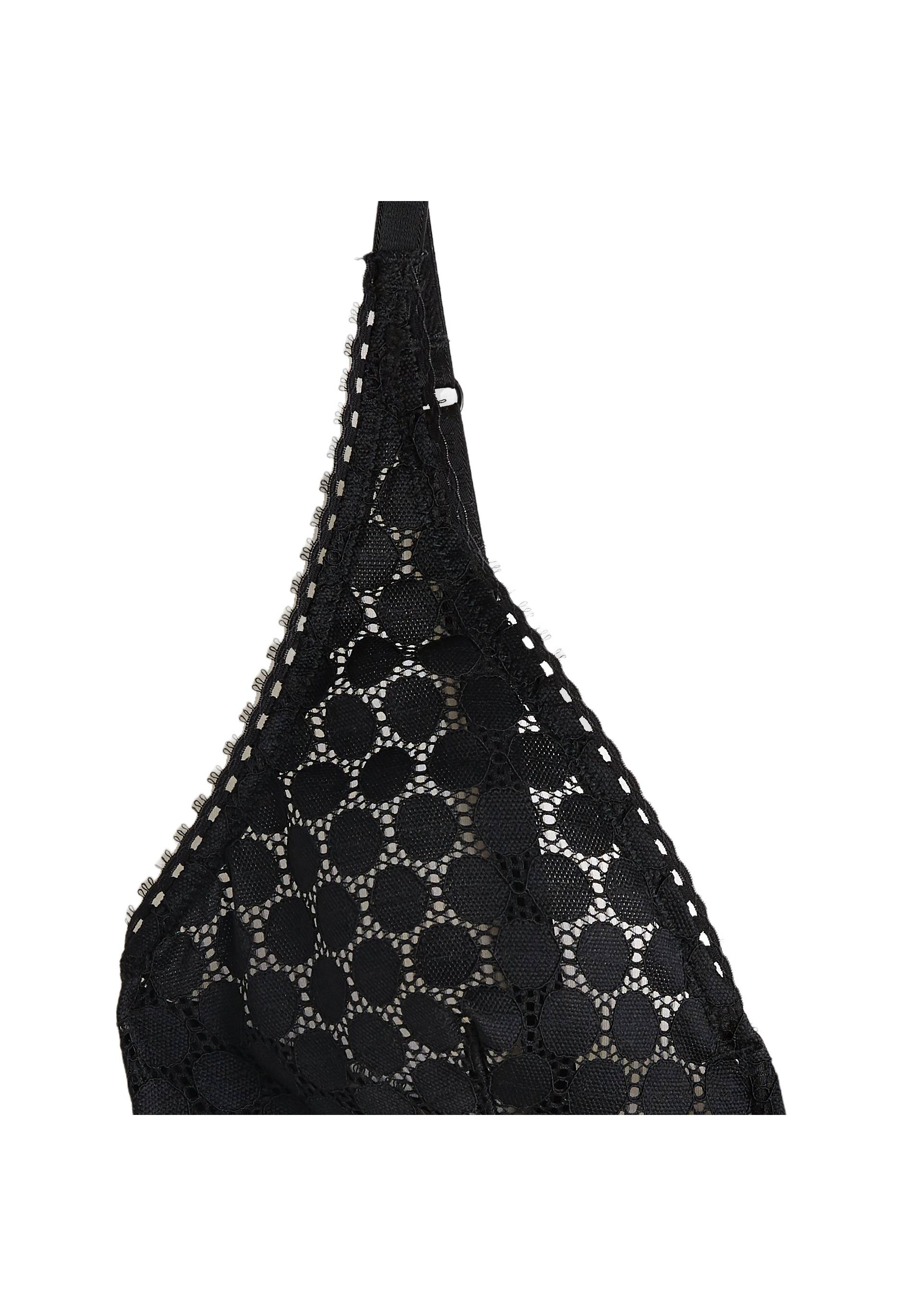 Soutien-gorge triangle foulard  ROMY en dentelle, Oeko-Tex, Noir, large image number 5.0