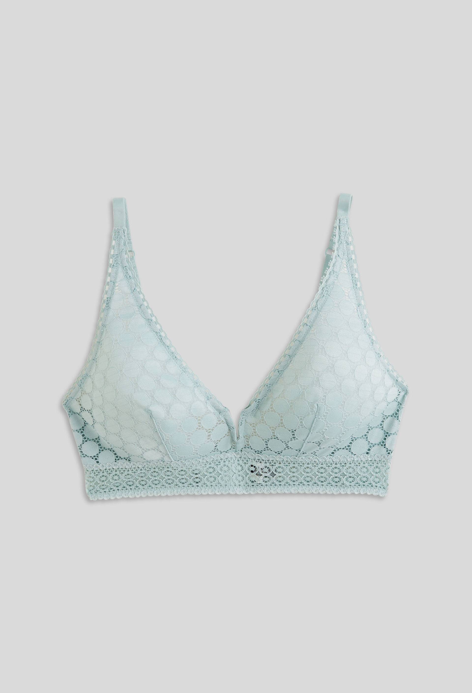 Soutien-gorge triangle foulard  ROMY en dentelle, Oeko-Tex, BLEU, large image number 2.0