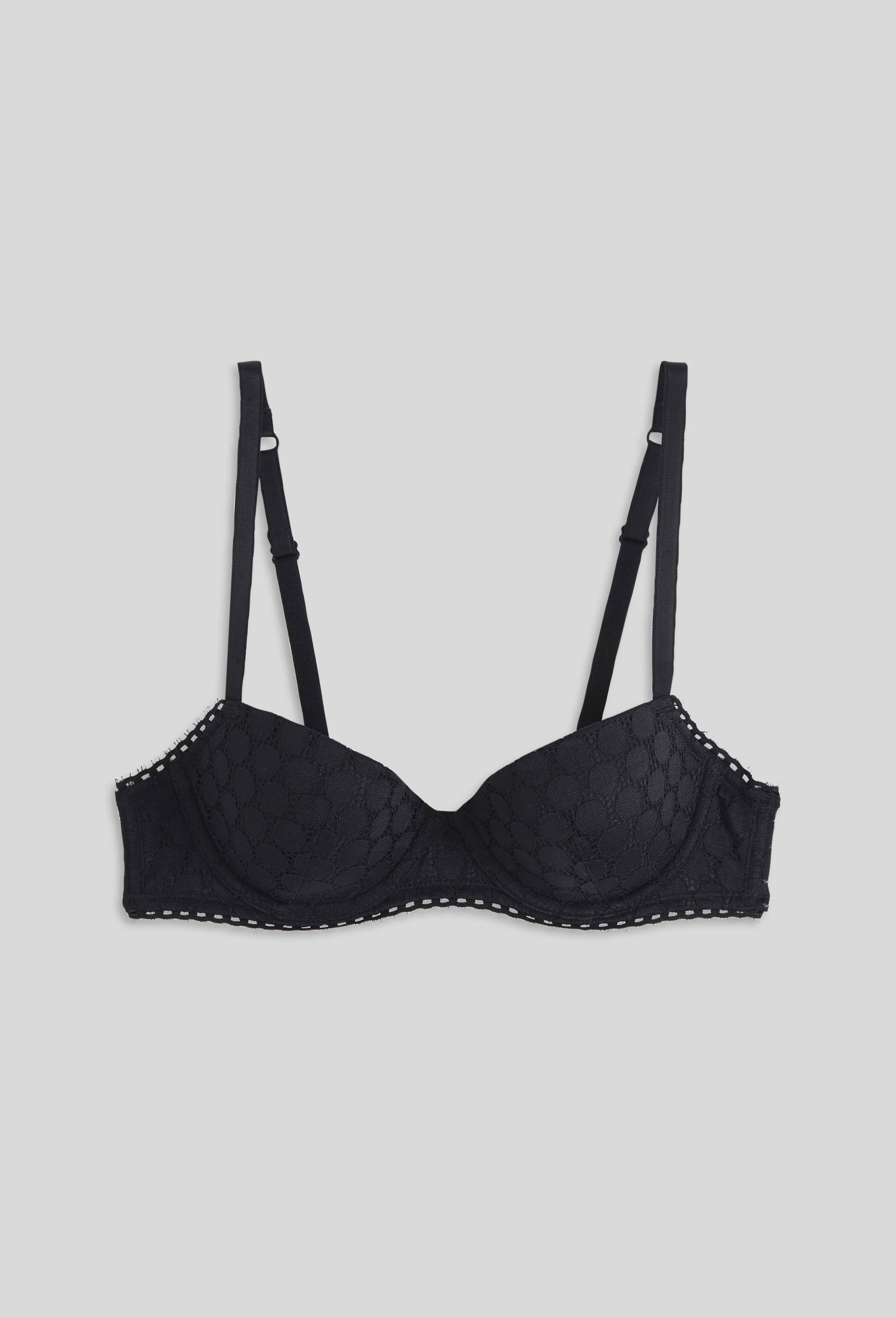 Soutien-gorge corbeille padd&eacute; ROMY en dentelle, Oeko-Tex, Noir, large image number 2