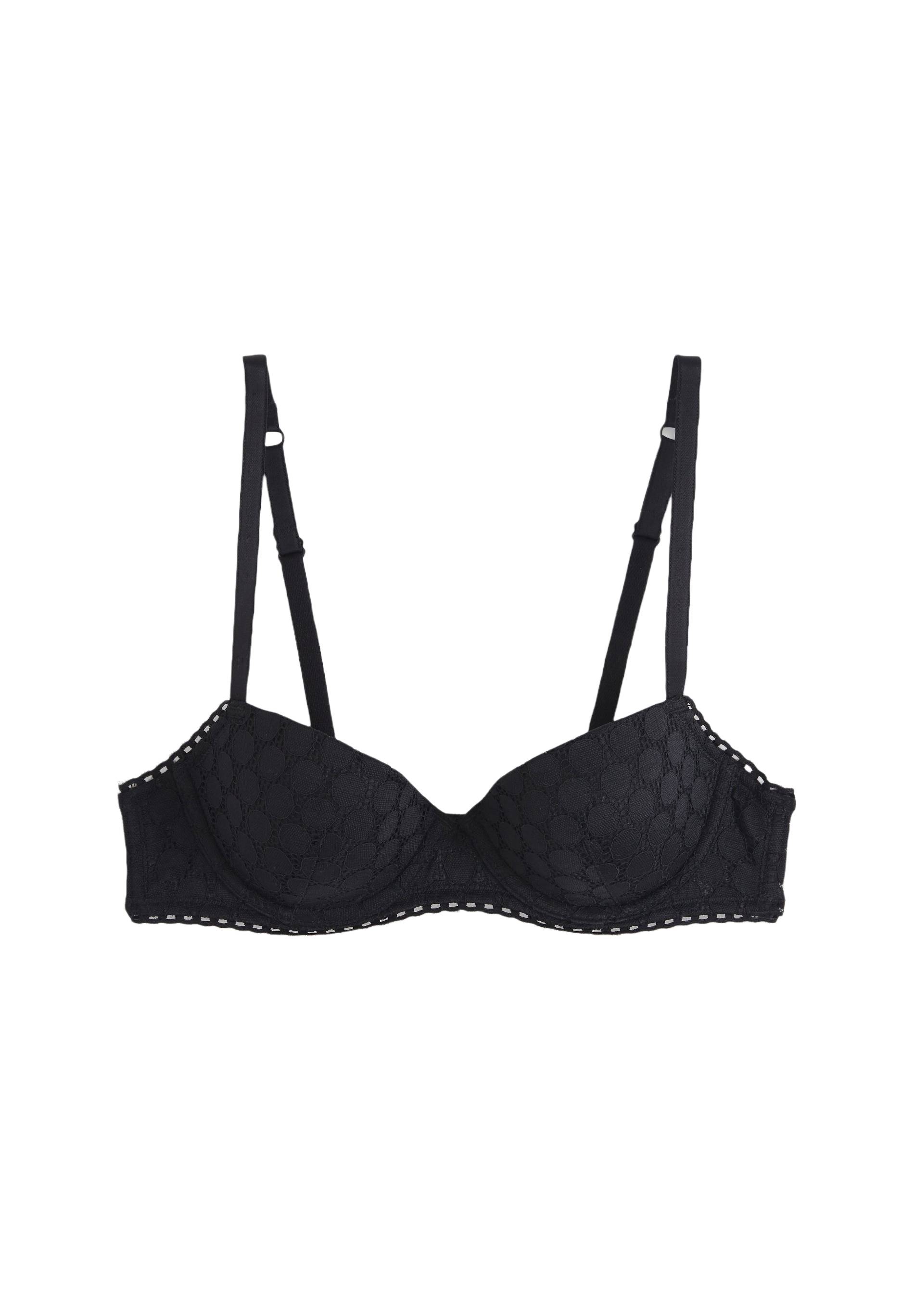 Soutien-gorge corbeille padd&eacute; ROMY en dentelle, Oeko-Tex, Noir, large image number 5