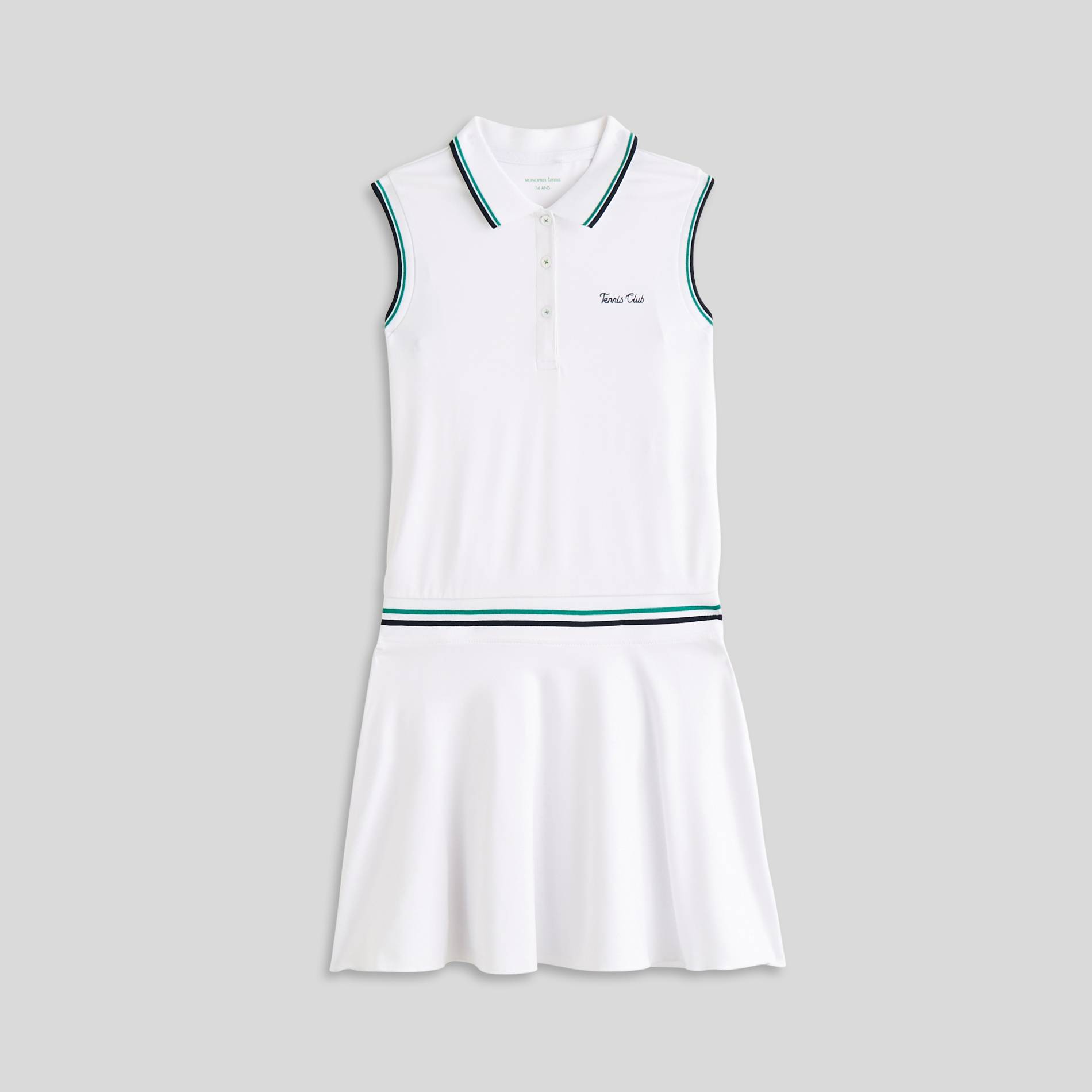 Robe polo de tennis, Blanc, large image number 1.0
