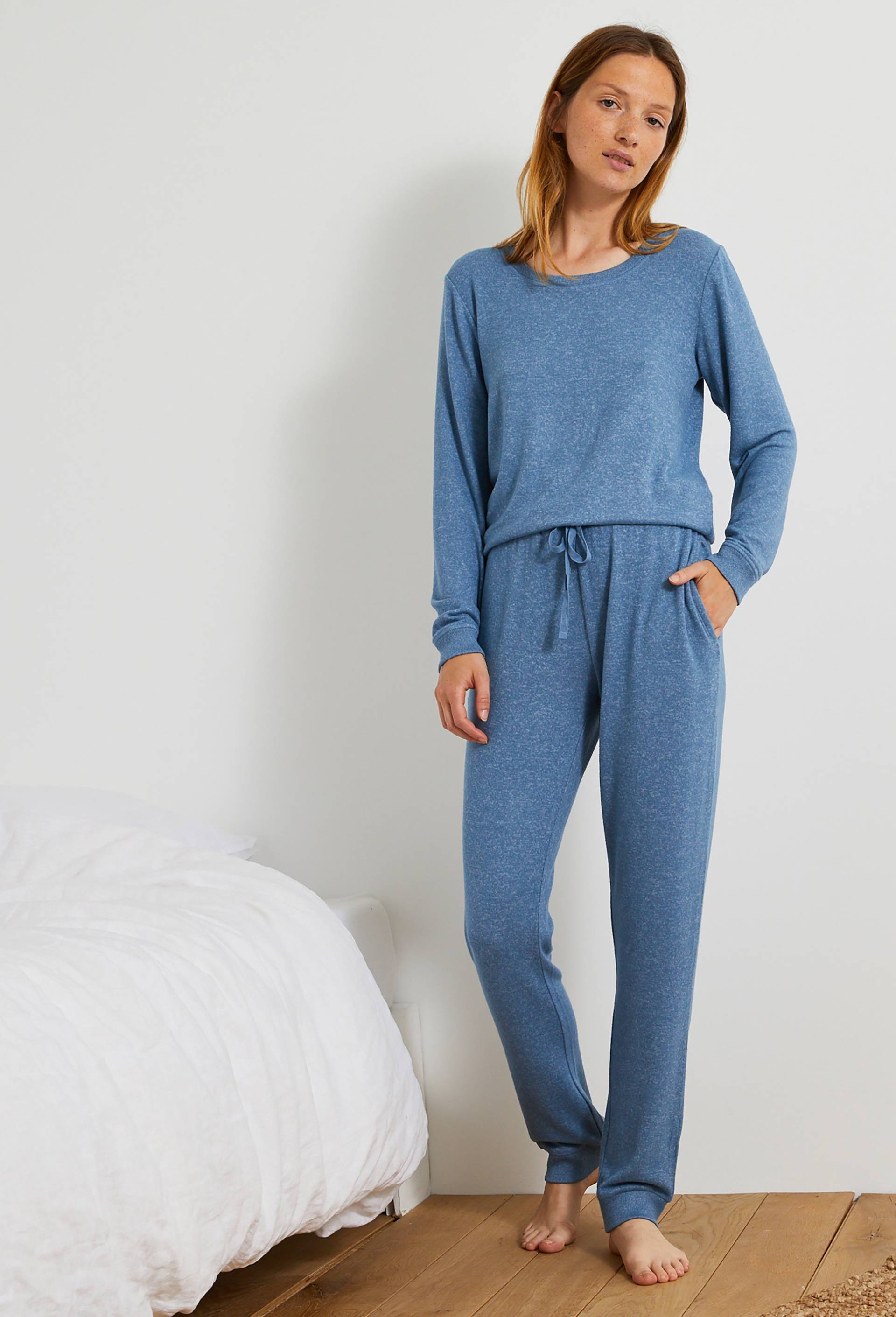 Pantalon droit tout doux, Ecovero, BLEU, large image number 0