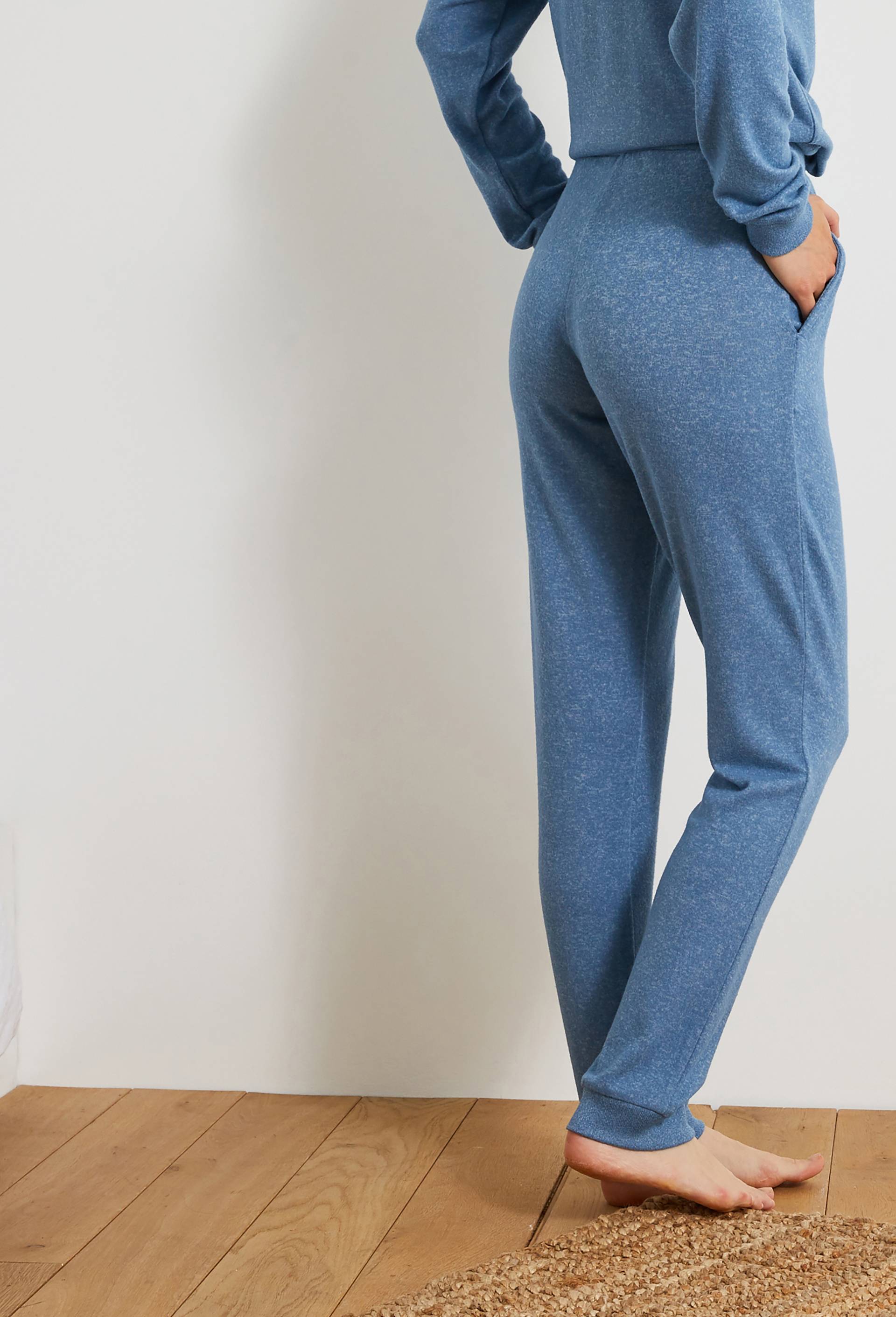 Pantalon droit tout doux, Ecovero, BLEU, large image number 1