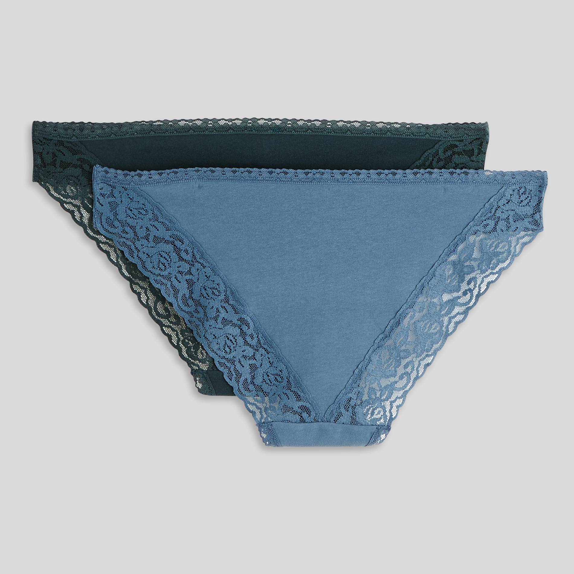 Lot de 2 culottes EMMA en coton BIO GOTS, Vert foncé, large image number 1.0