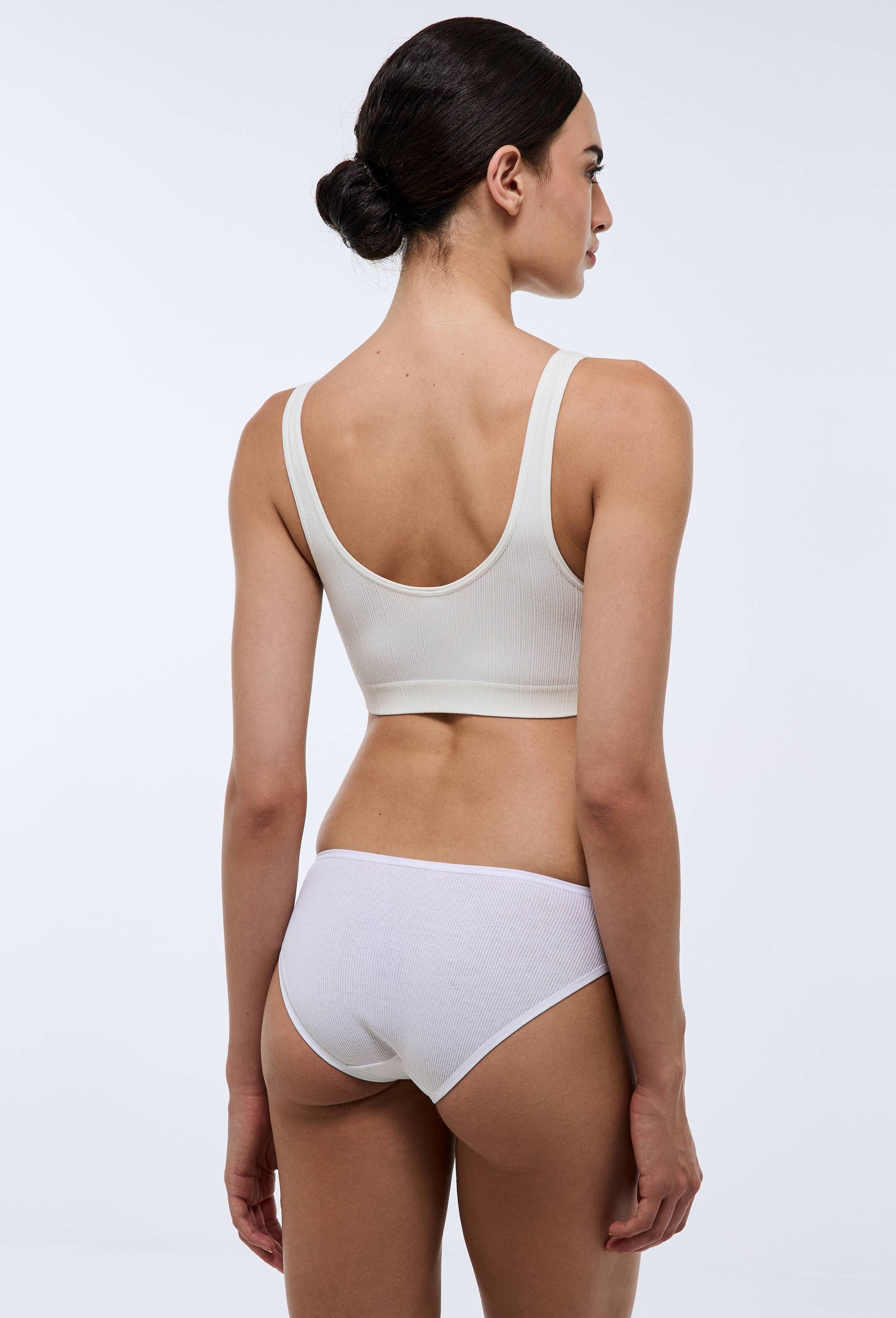 Lot de 3 culottes côtelées CAMELIA en coton BIO GOTS, Blanc, large image number 1