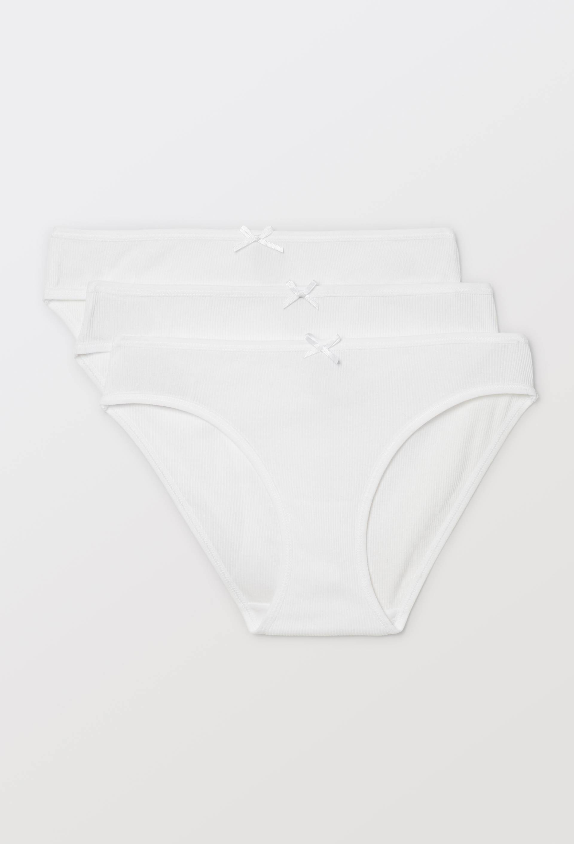 Lot de 3 culottes côtelées CAMELIA en coton BIO GOTS, Blanc, large image number 2