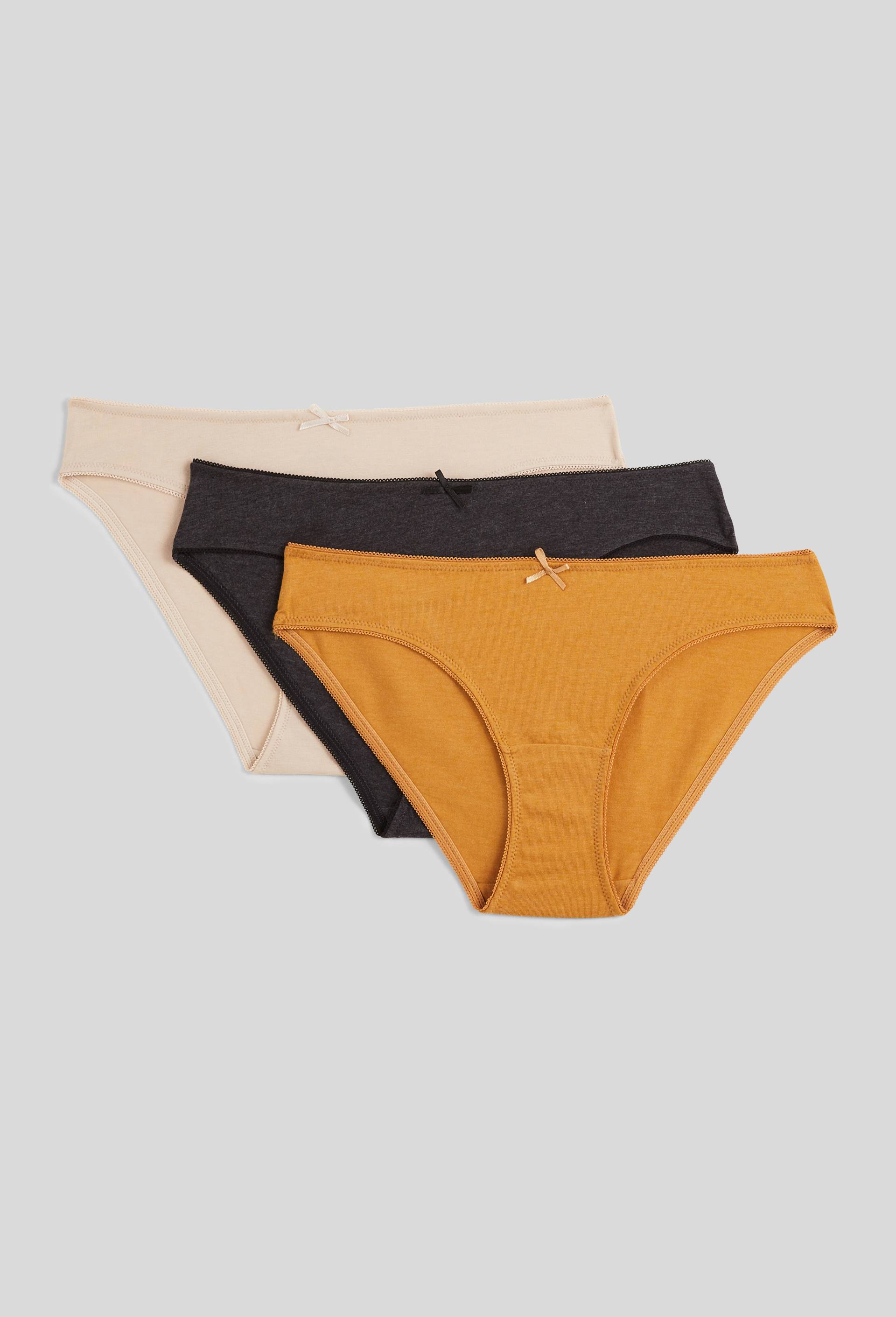 Lot de 3 culottes ALIX en coton BIO GOTS, Jaune, swatch image
