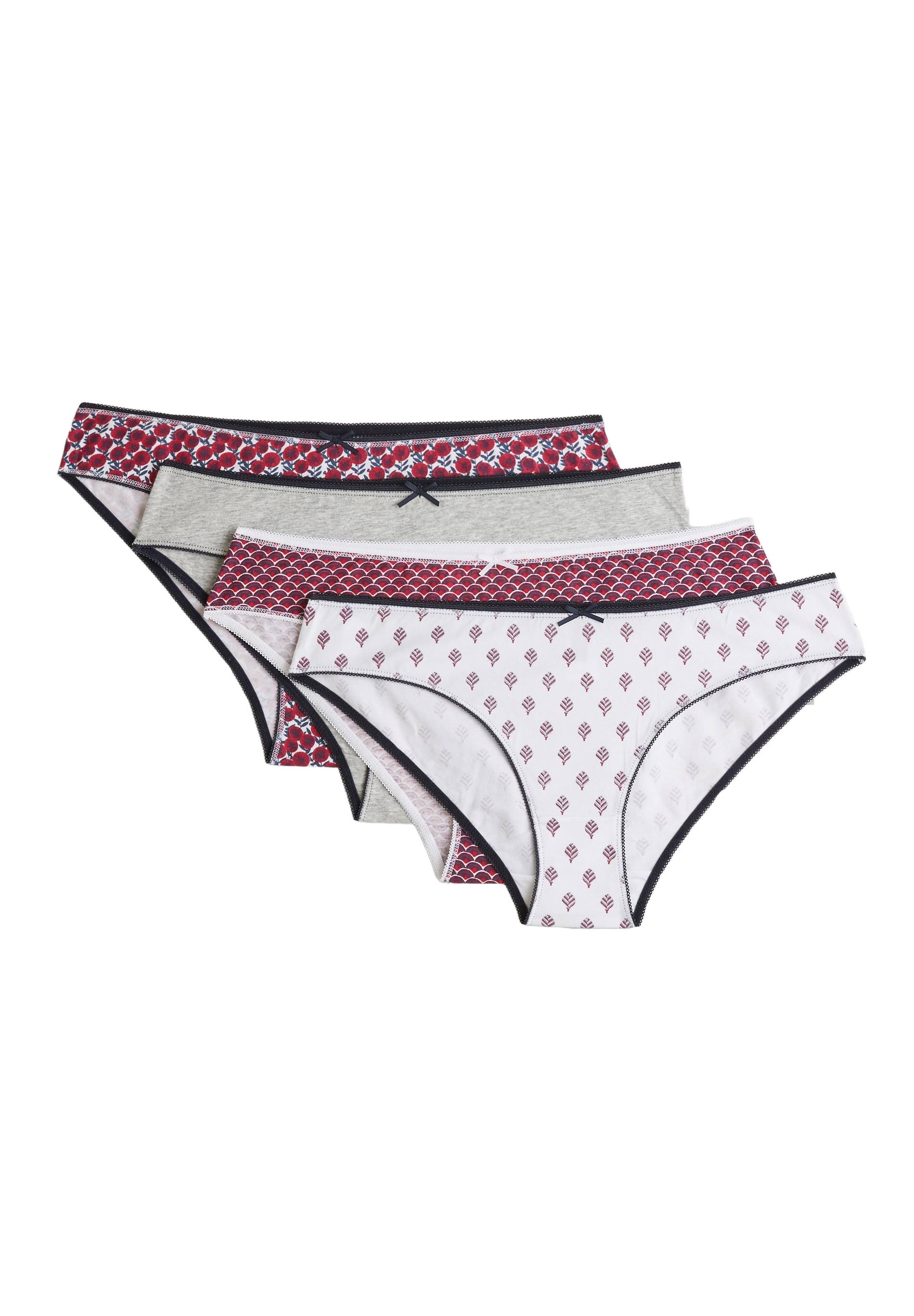 Lot de 4 culottes en coton BIO imprimé certifié OEKOTEX, Blanc, large image number 3