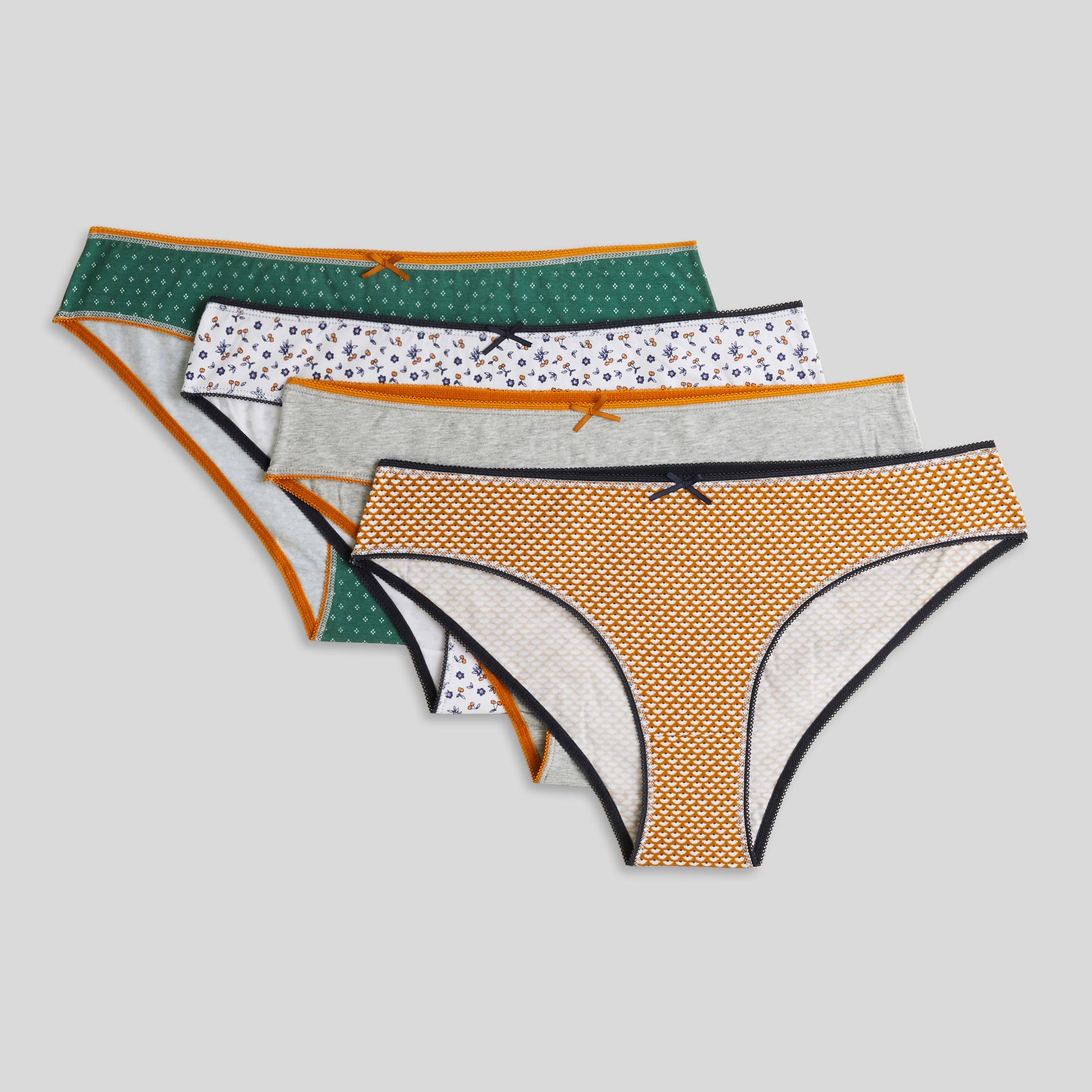 Lot x 4 culottes en coton, Vert foncé, large image number 1