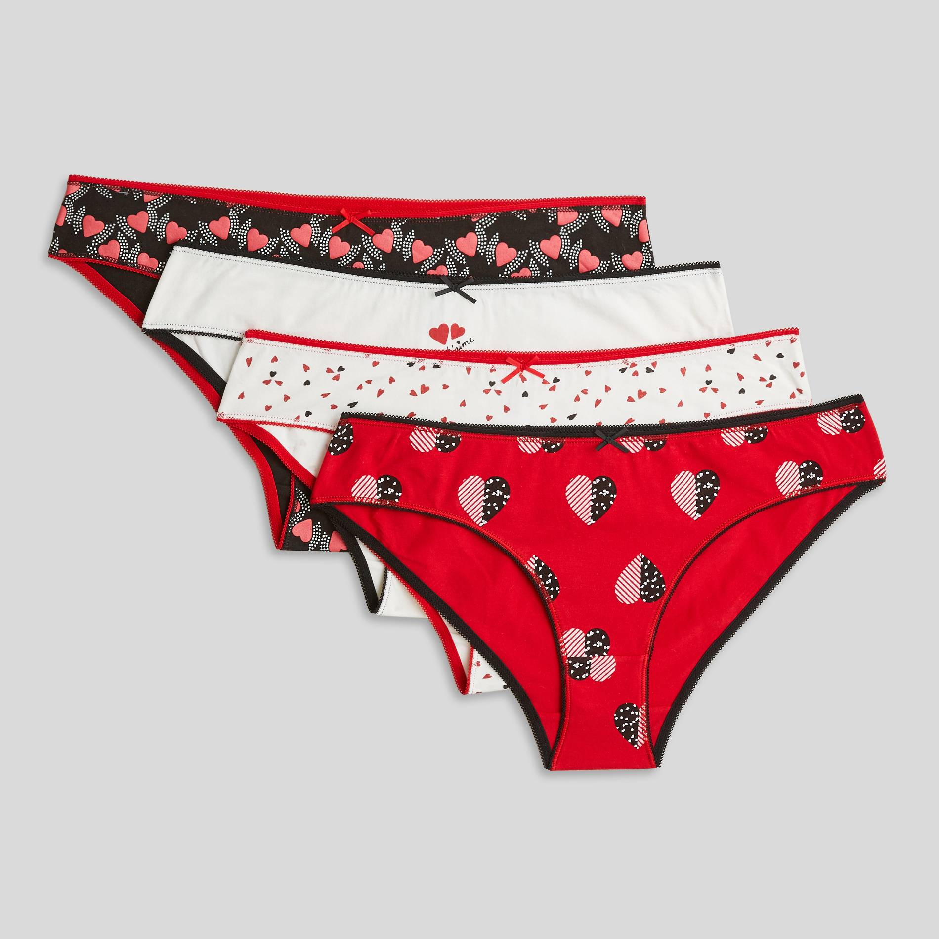 Lot x 4 culottes en coton, Rouge, large image number 1