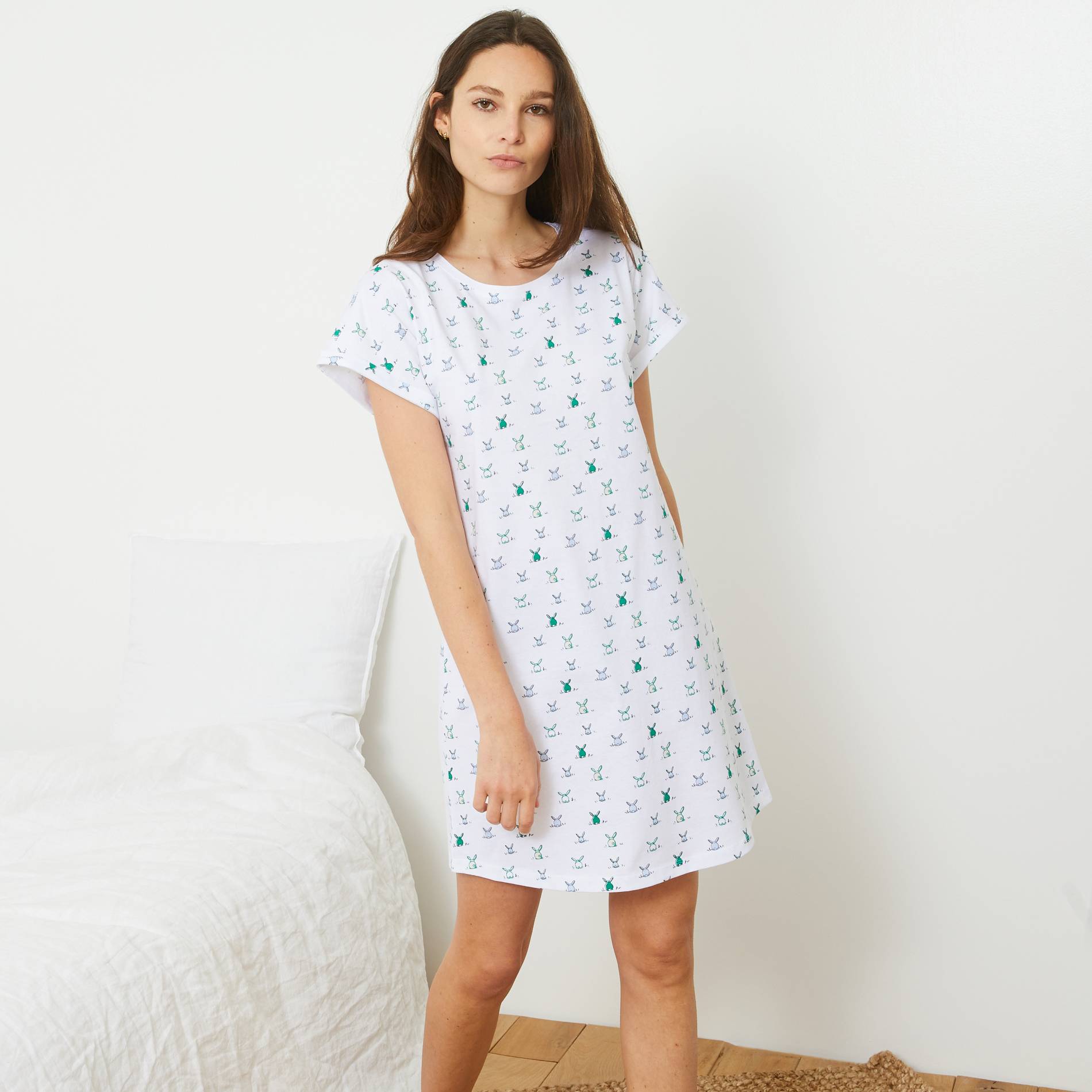 Chemise de nuit en coton BIO, Blanc, large image number 0