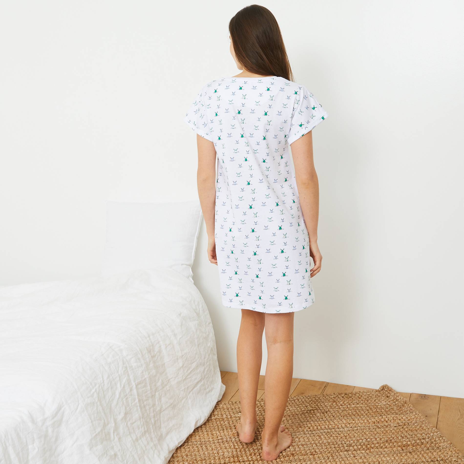 Chemise de nuit en coton BIO, Blanc, large image number 1