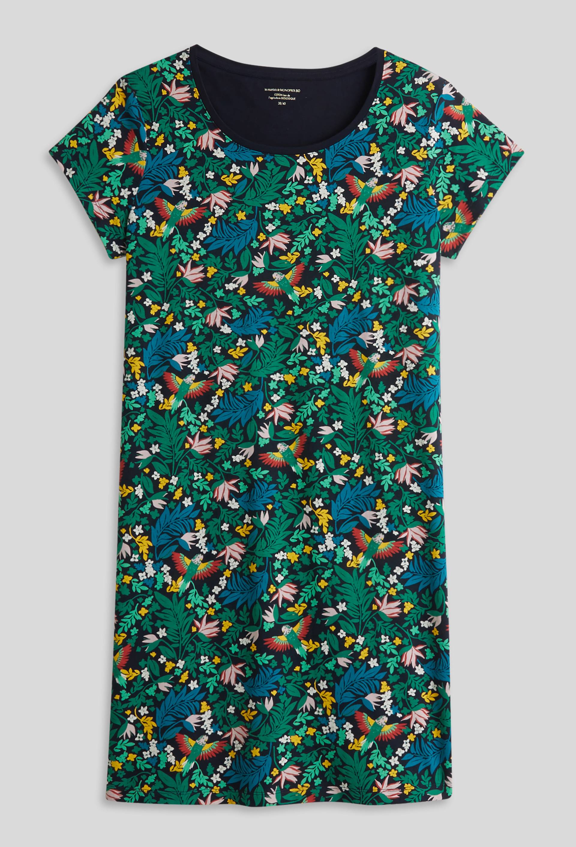 Chemise de nuit en coton BIO, Bleu foncé, large image number 0