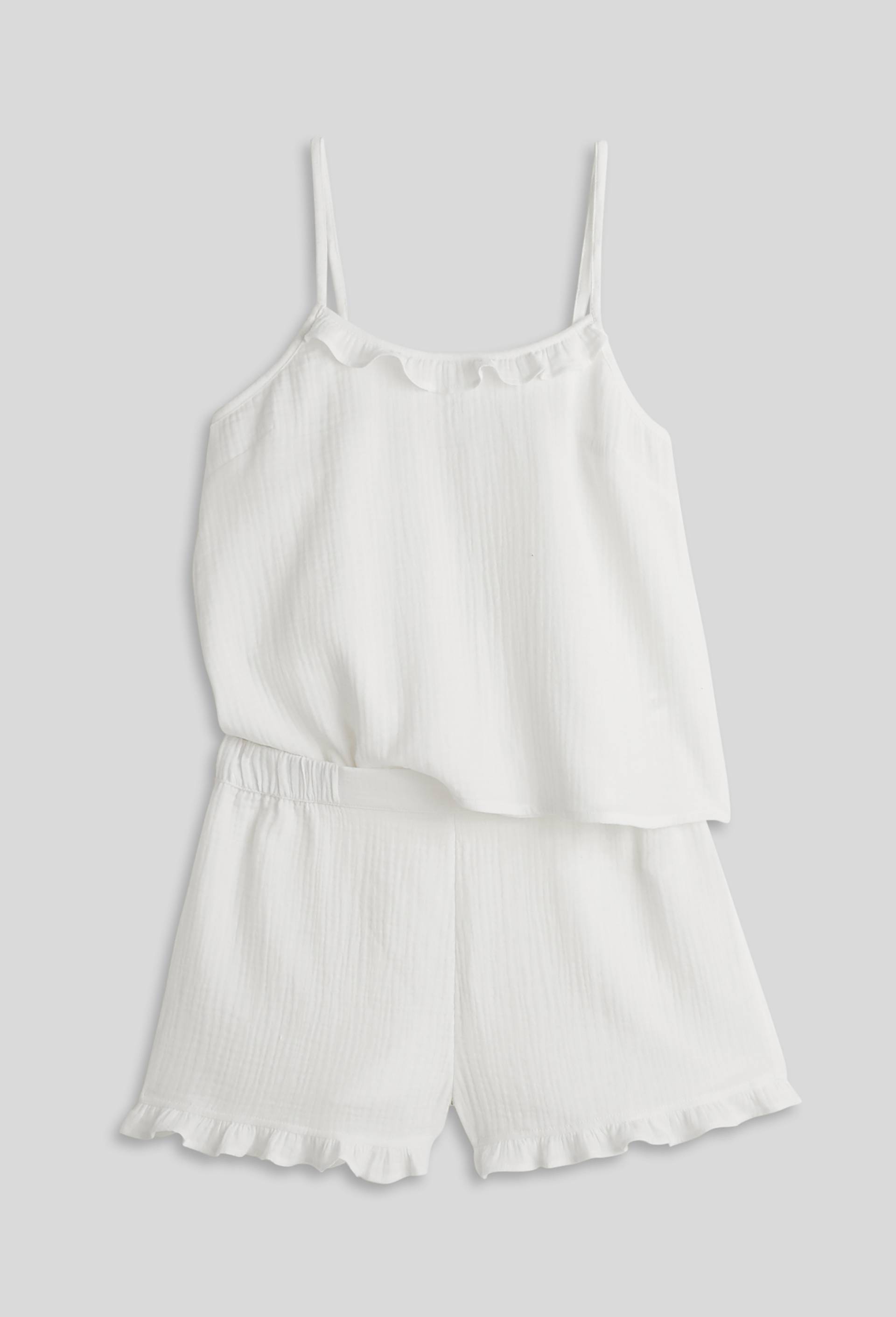Pyjashort en coton BIO, Blanc, large image number 2
