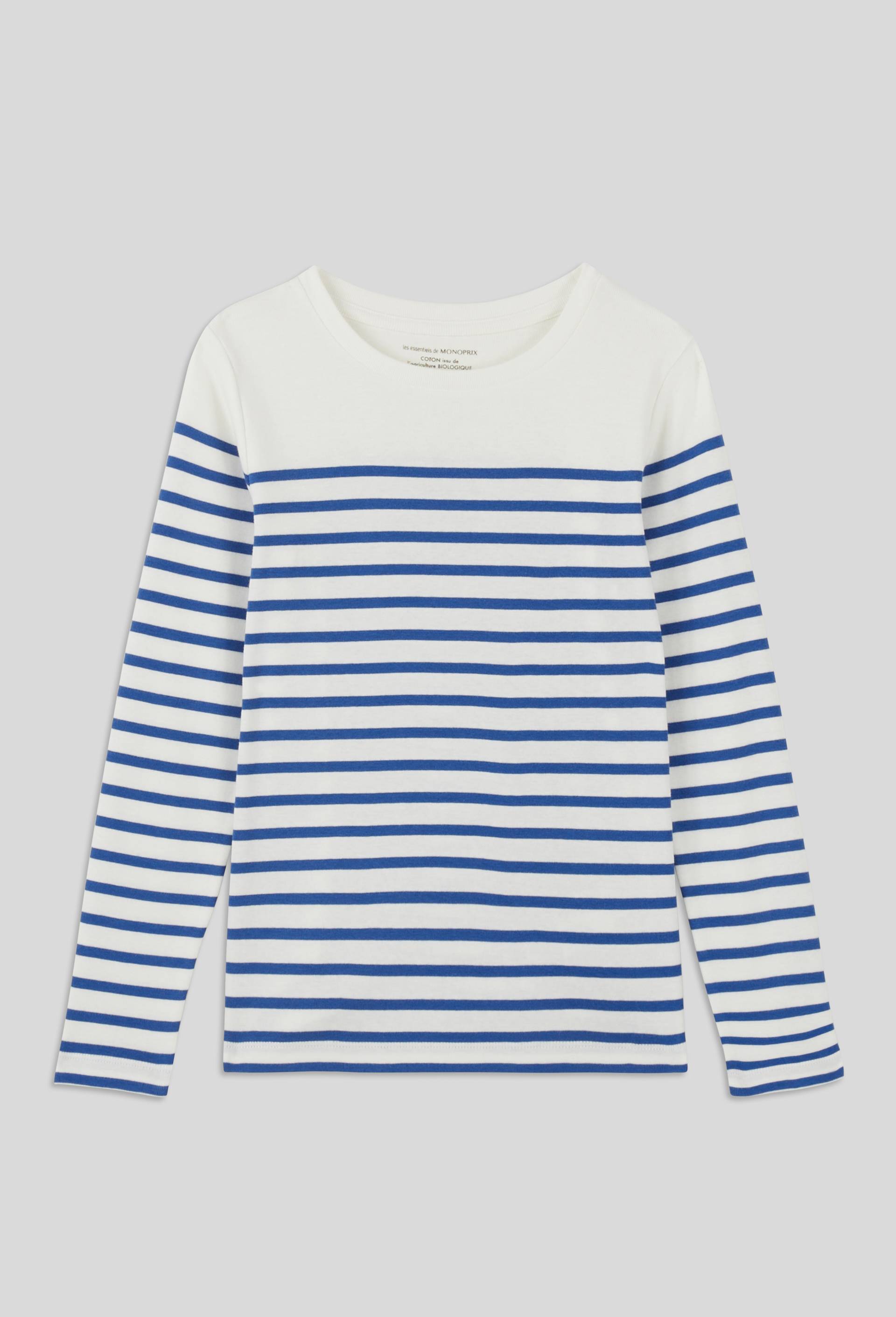 Marini&egrave;re manches longues en coton BIO GOTS, Bleu, large image number 0.0